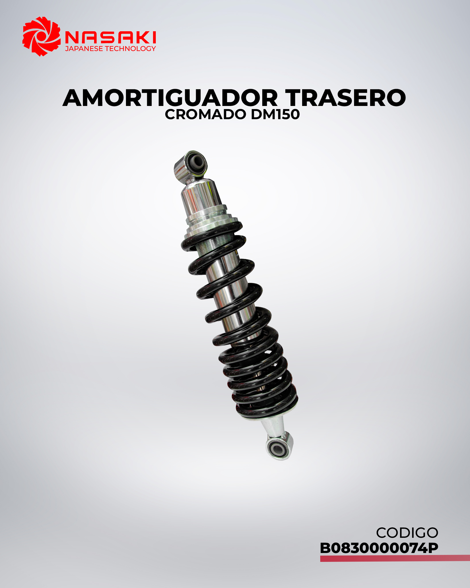 AMORTIGUADOR TRASERO CROMADO DM150