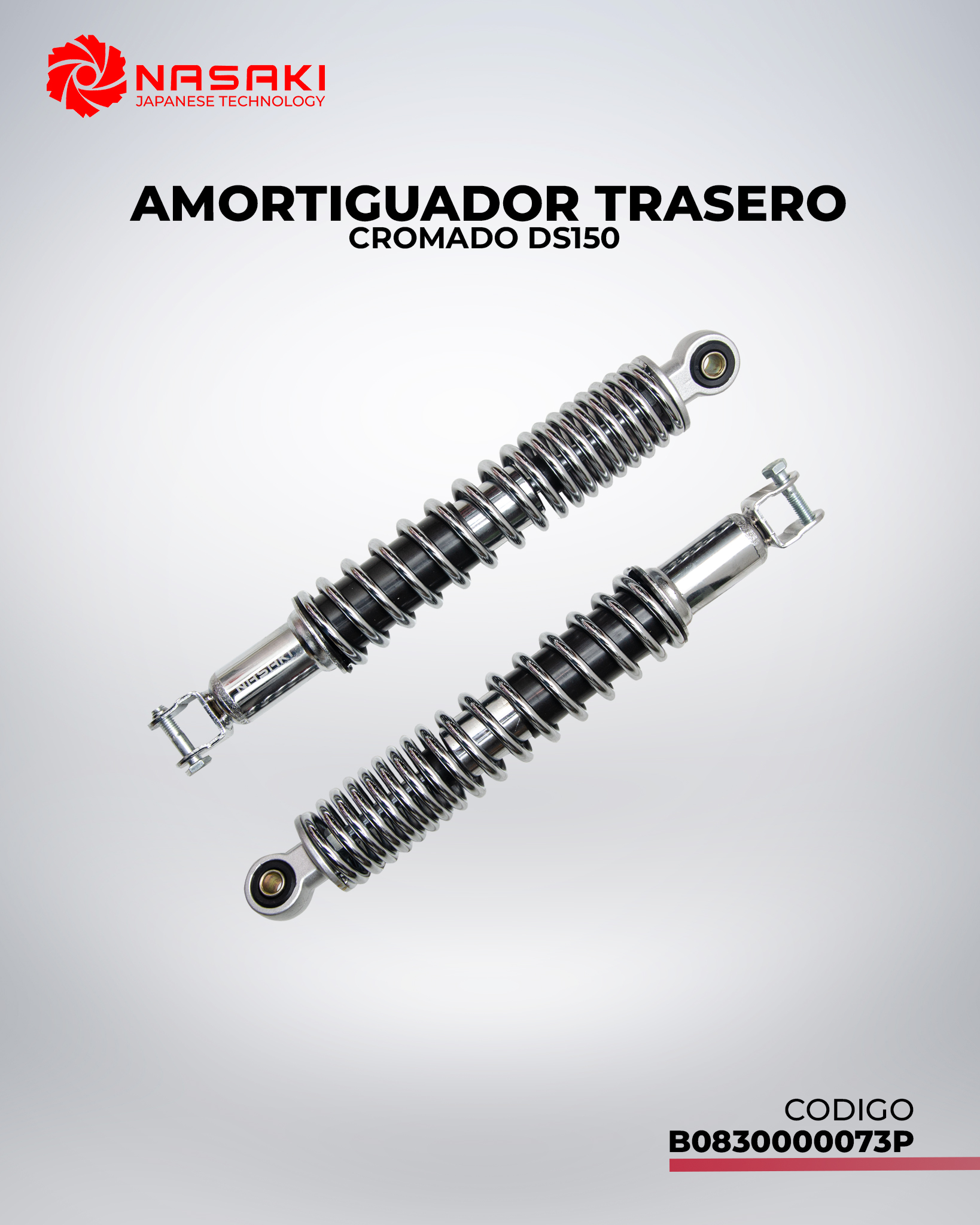 AMORTIGUADOR TRASERO CROMADO DS150