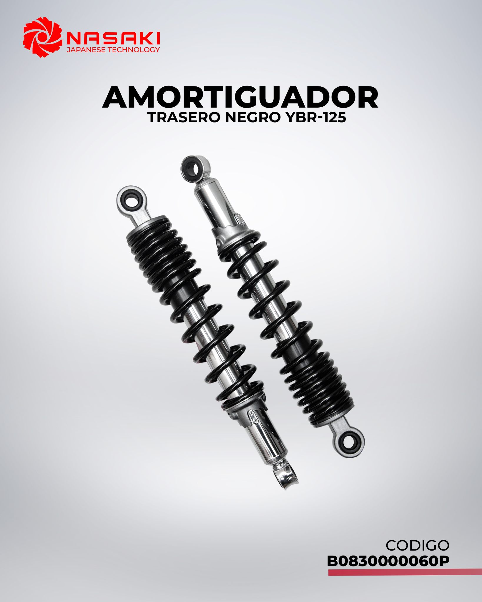 AMORTIGUADOR TRASERO NEGRO YBR-125