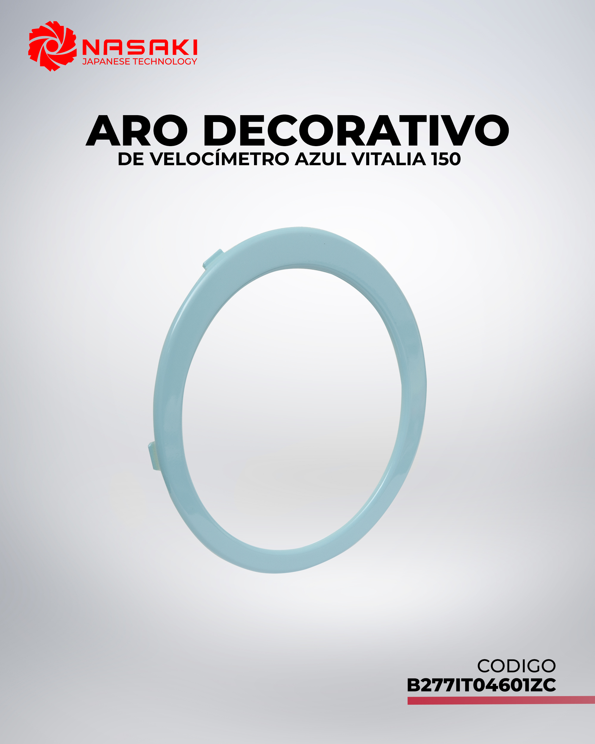 ARO DECORATIVO DE VELOCIMETRO AZUL  VITALIA 150