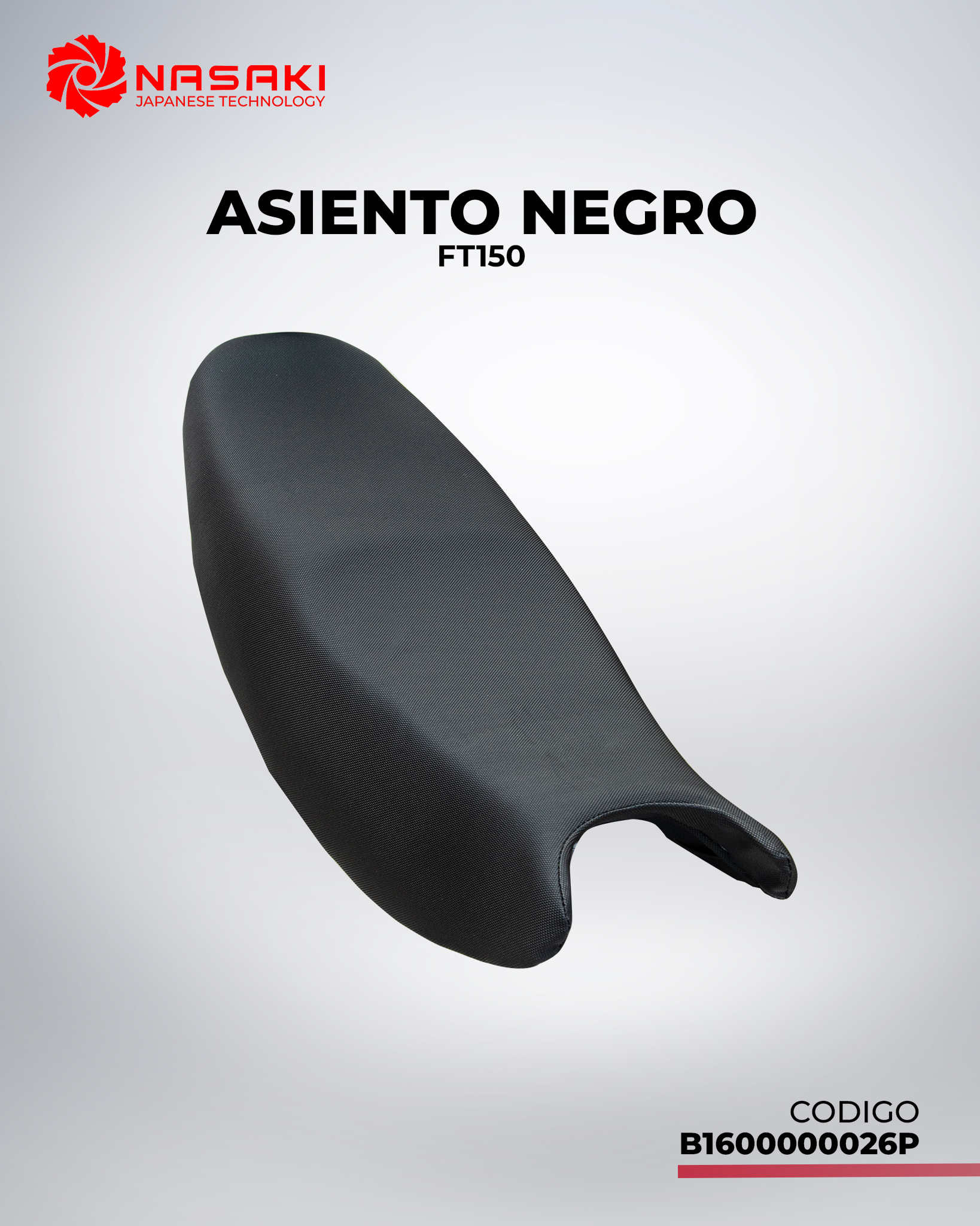 ASIENTO NEGRO FT150