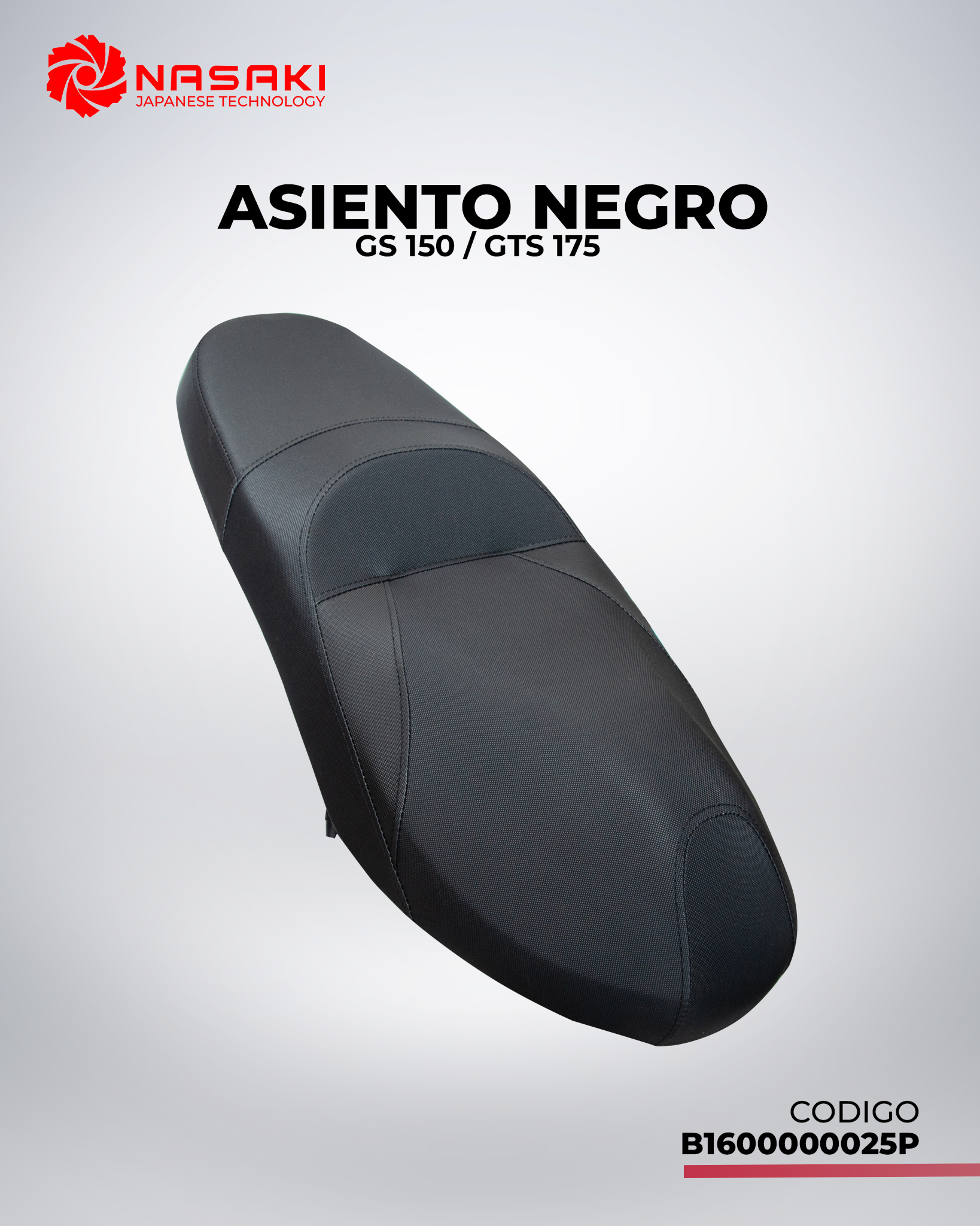 ASIENTO NEGRO GS150 GTS 175