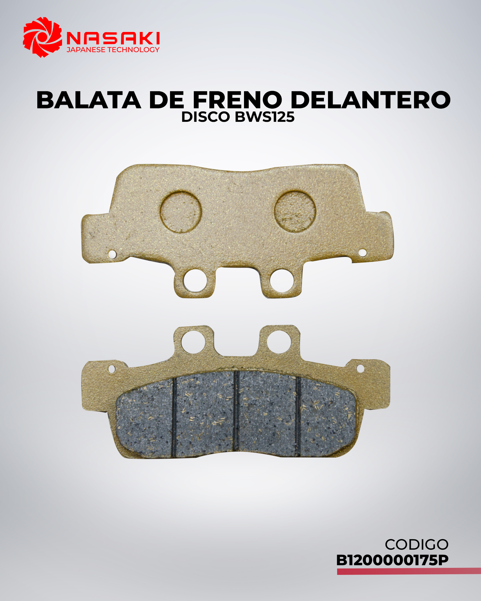 BALATA DE FRENO DELANTERO DISCO BWS125
