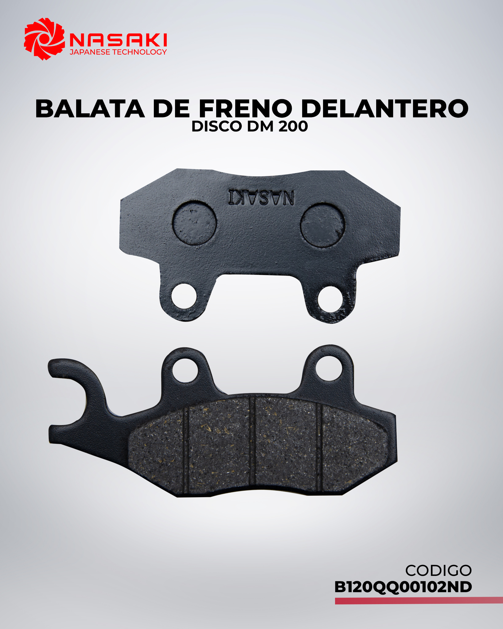 BALATA DE FRENO DELANTERO DISCO DM200