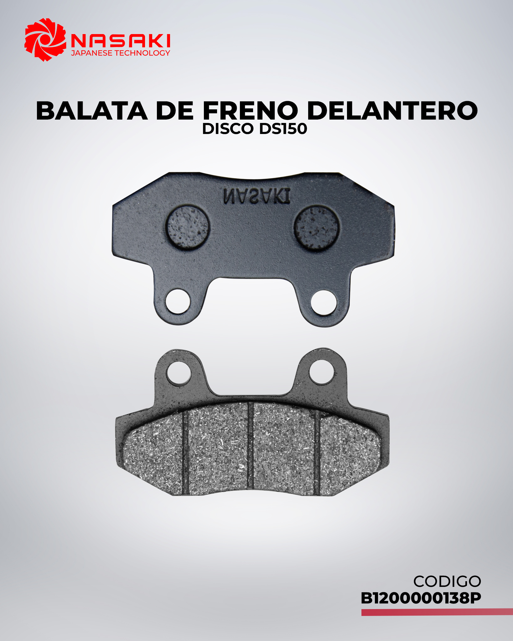 BALATA DE FRENO DELANTERO DISCO DS150