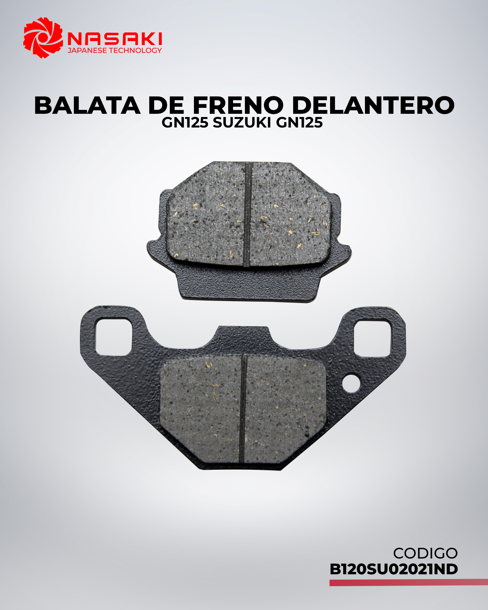 BALATA DE FRENO DELANTERO GN125
