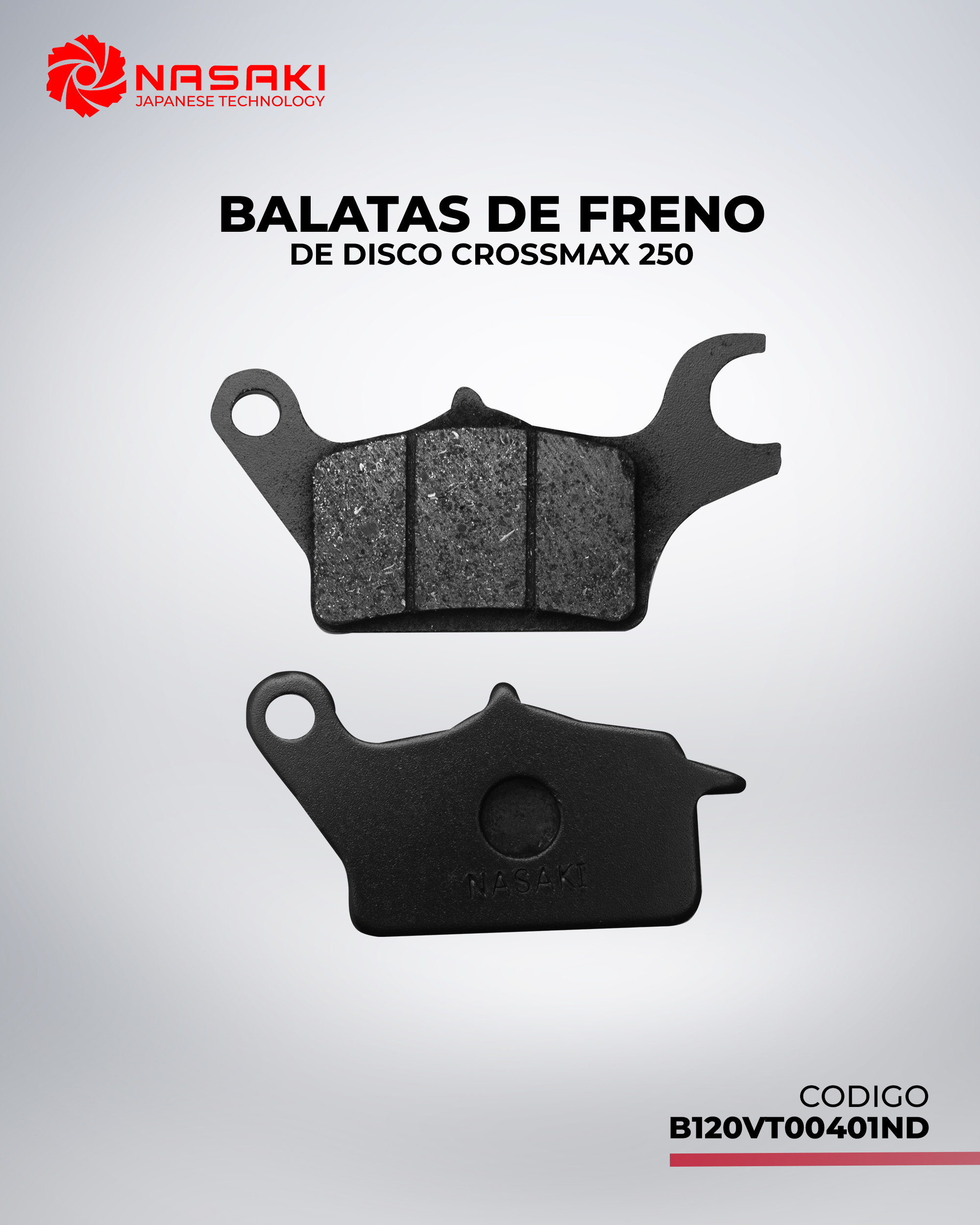 BALATAS DE FRENO DISCO TRASERO CROSSMAX-250