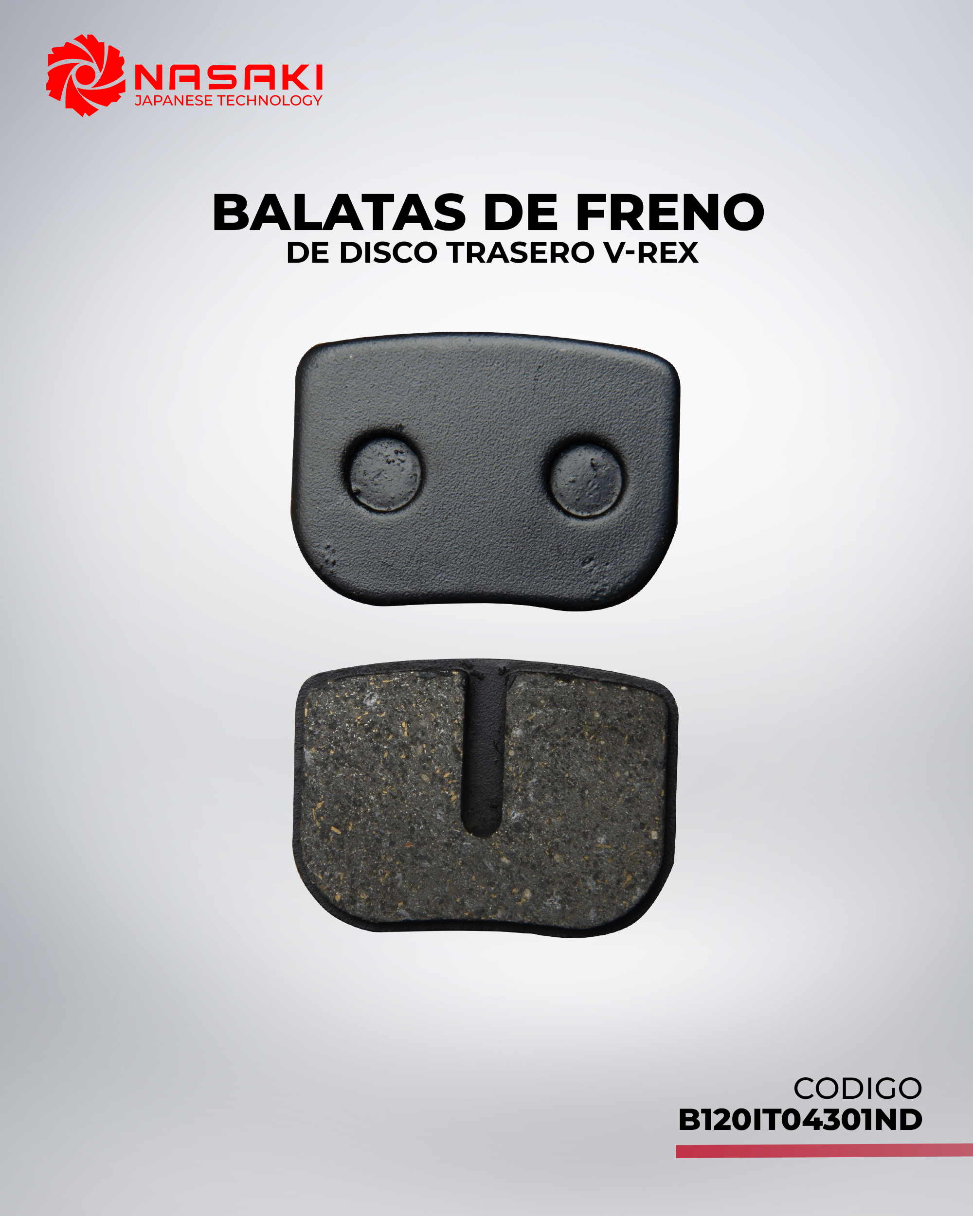 BALATAS DE FRENO DISCO TRASERO V-REX