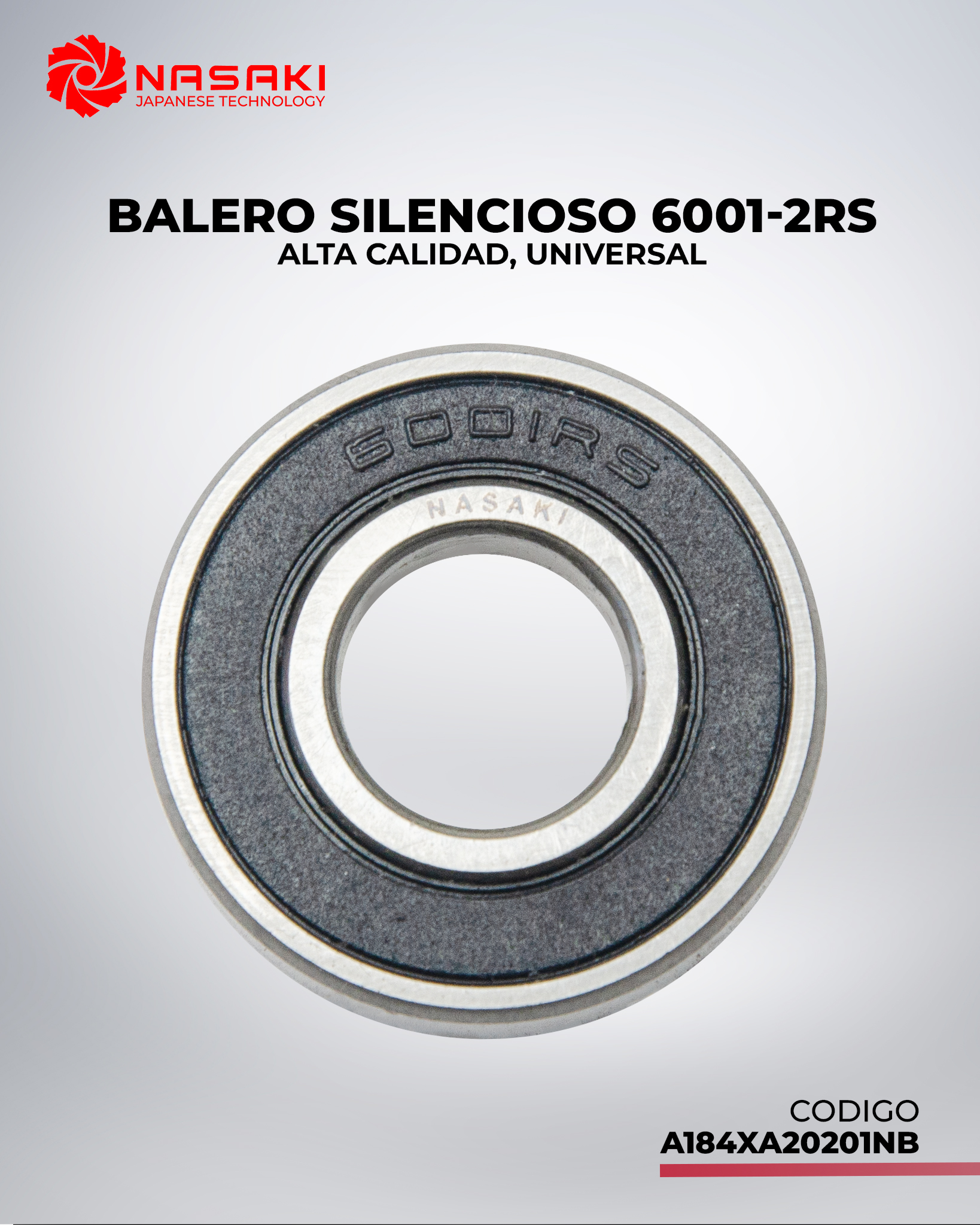 BALERO SILENCIOSO ALTA CALIDAD 6001-2RS UNIVERSAL