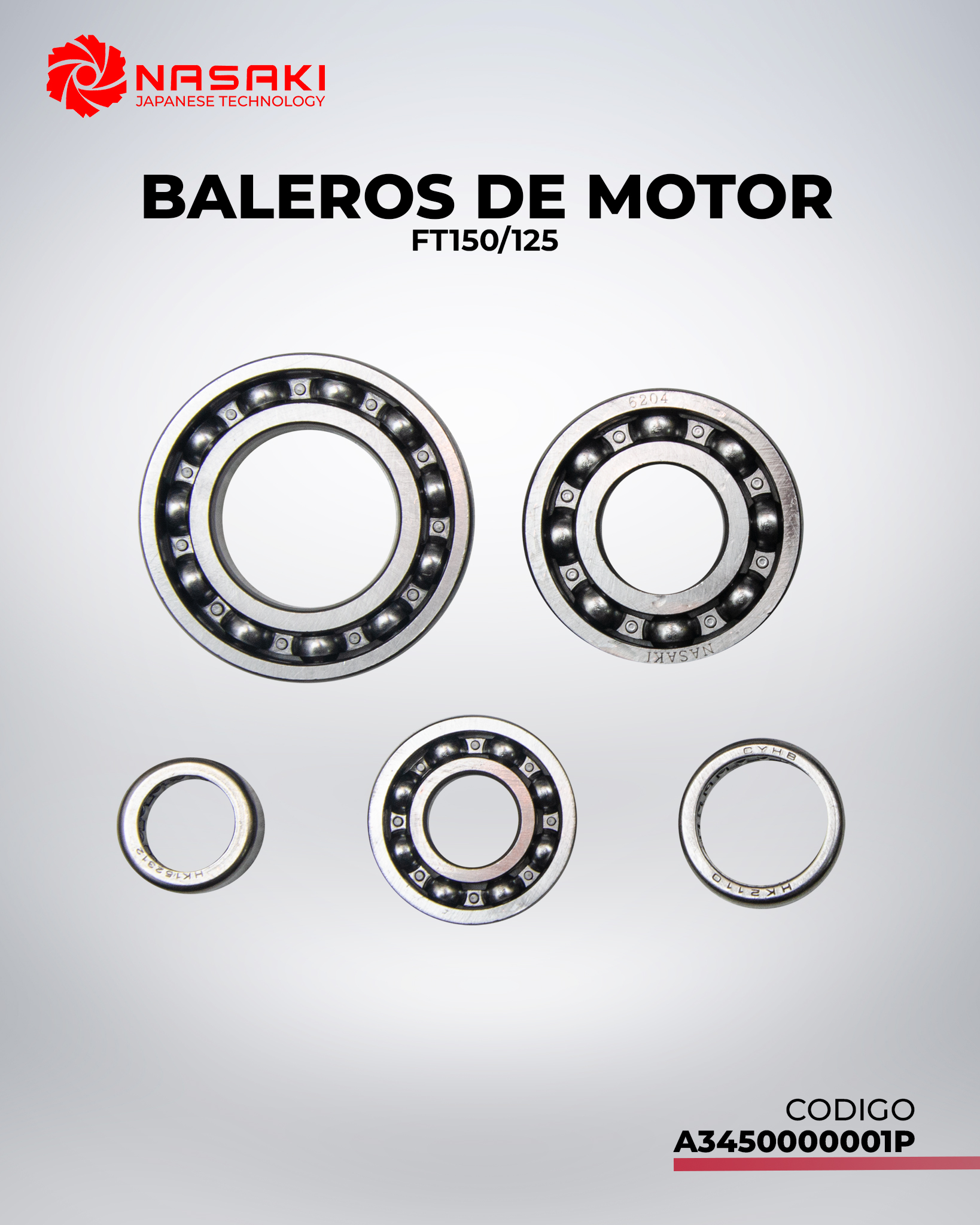 BALEROS DE MOTOR FT150/125