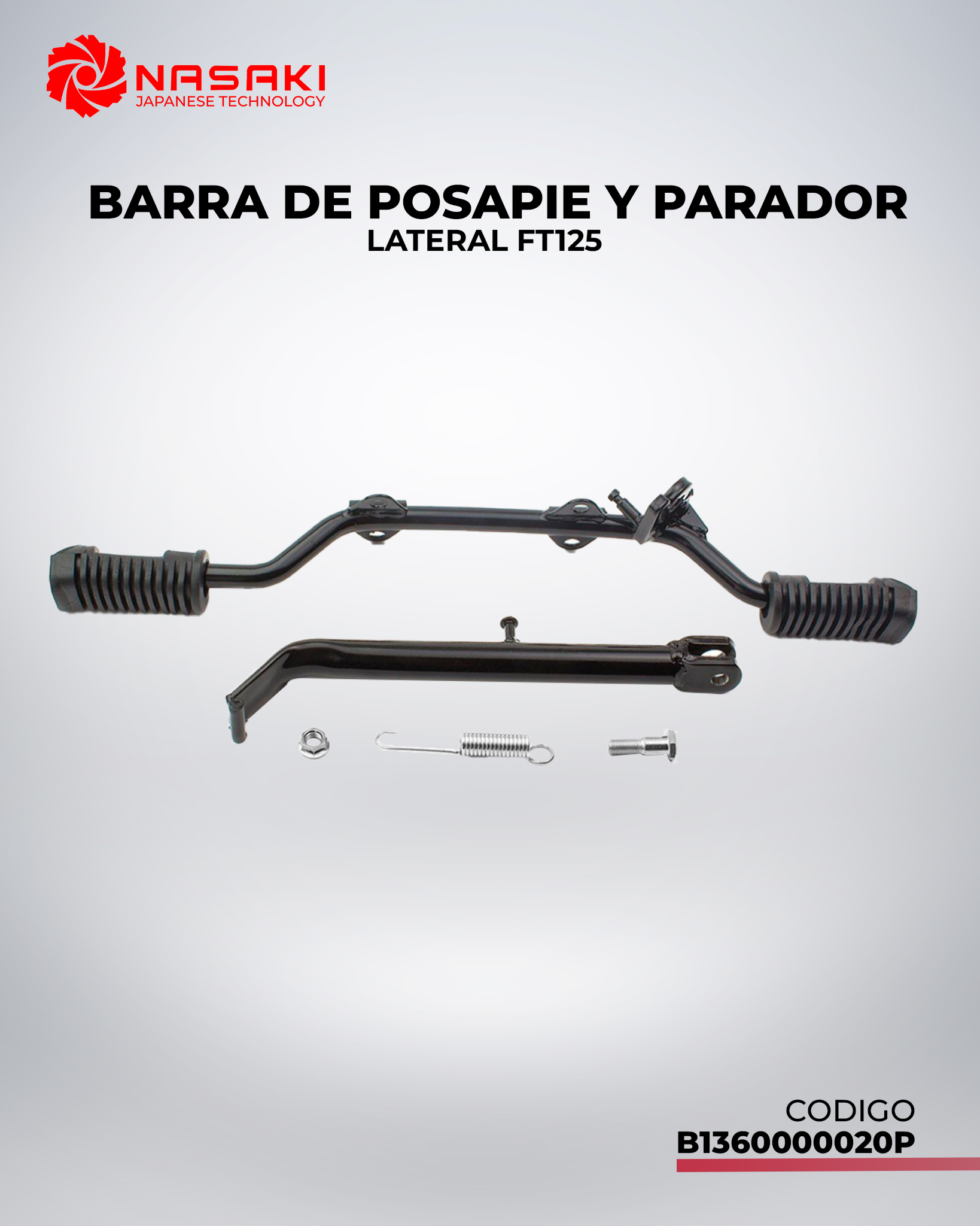 BARRA DE POSAPIE Y PARADOR LATERAL FT125