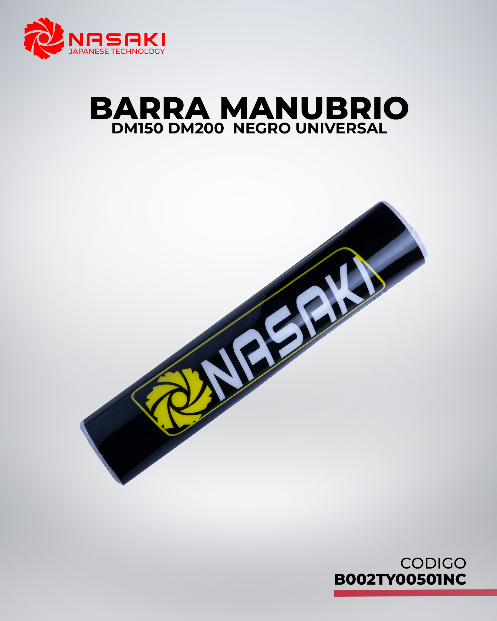 BARRA MANUBRIO DM150 DM200 UNIVERSAL NEGRO
