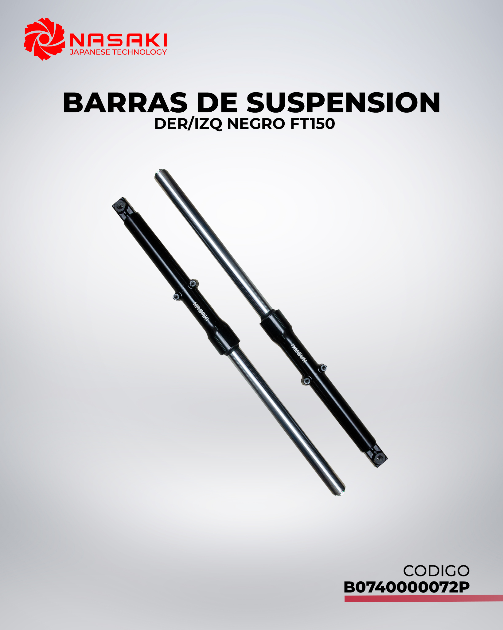 BARRAS DE SUSPENSION DER/IZQ NEGRO FT150
