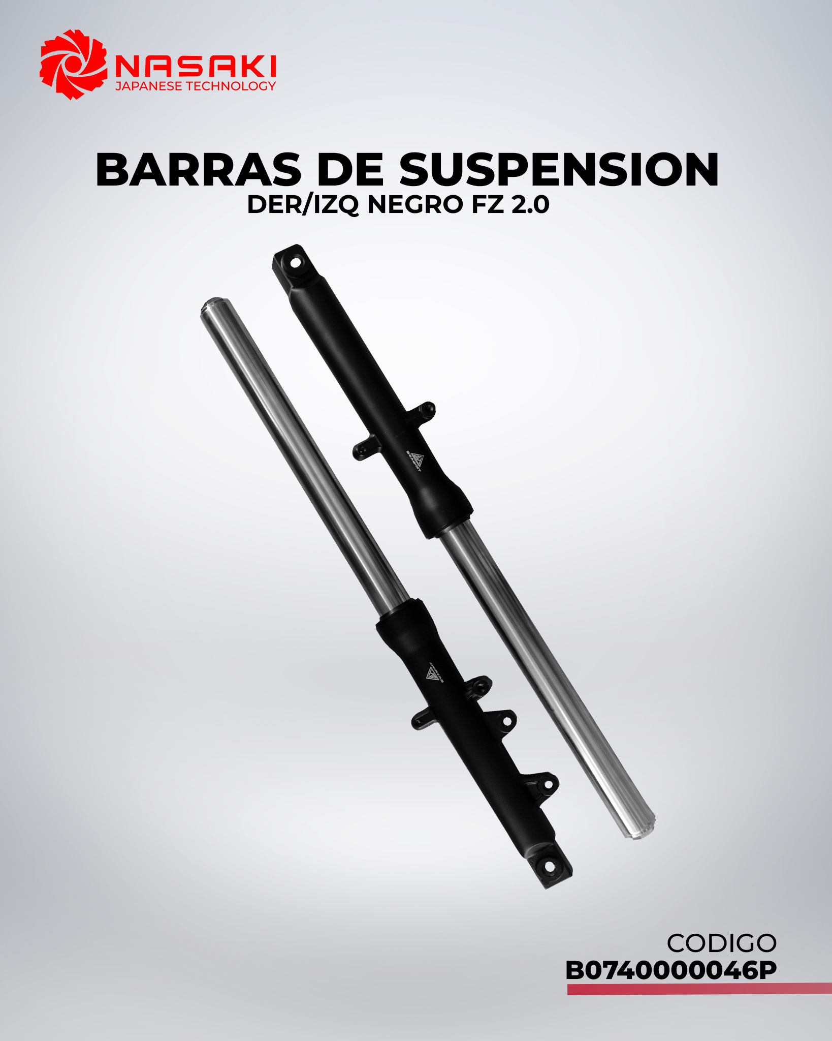BARRAS DE SUSPENSION DER/IZQ NEGRO FZ 2.0