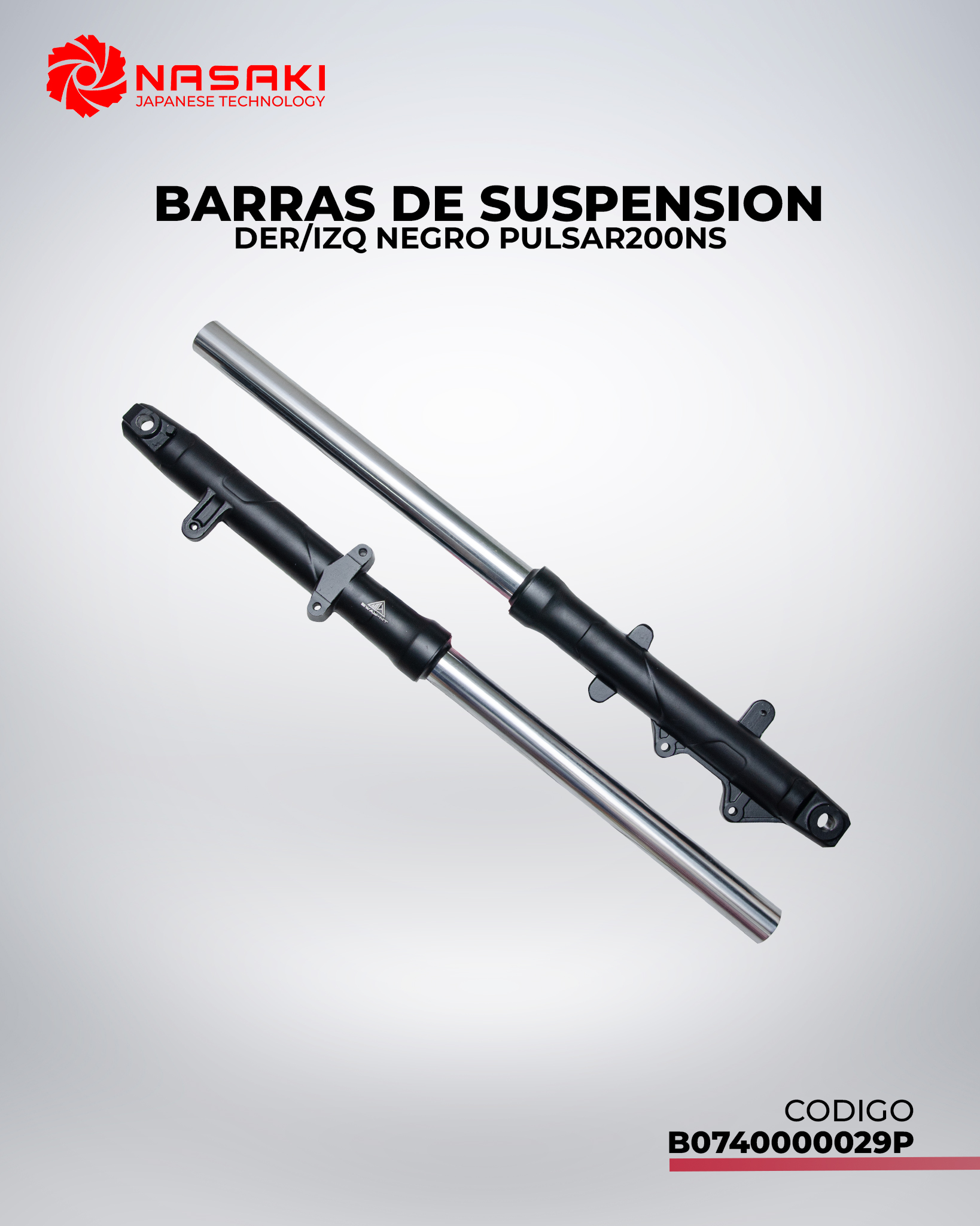 BARRAS DE SUSPENSION DER/IZQ NEGRO PULSAR200NS