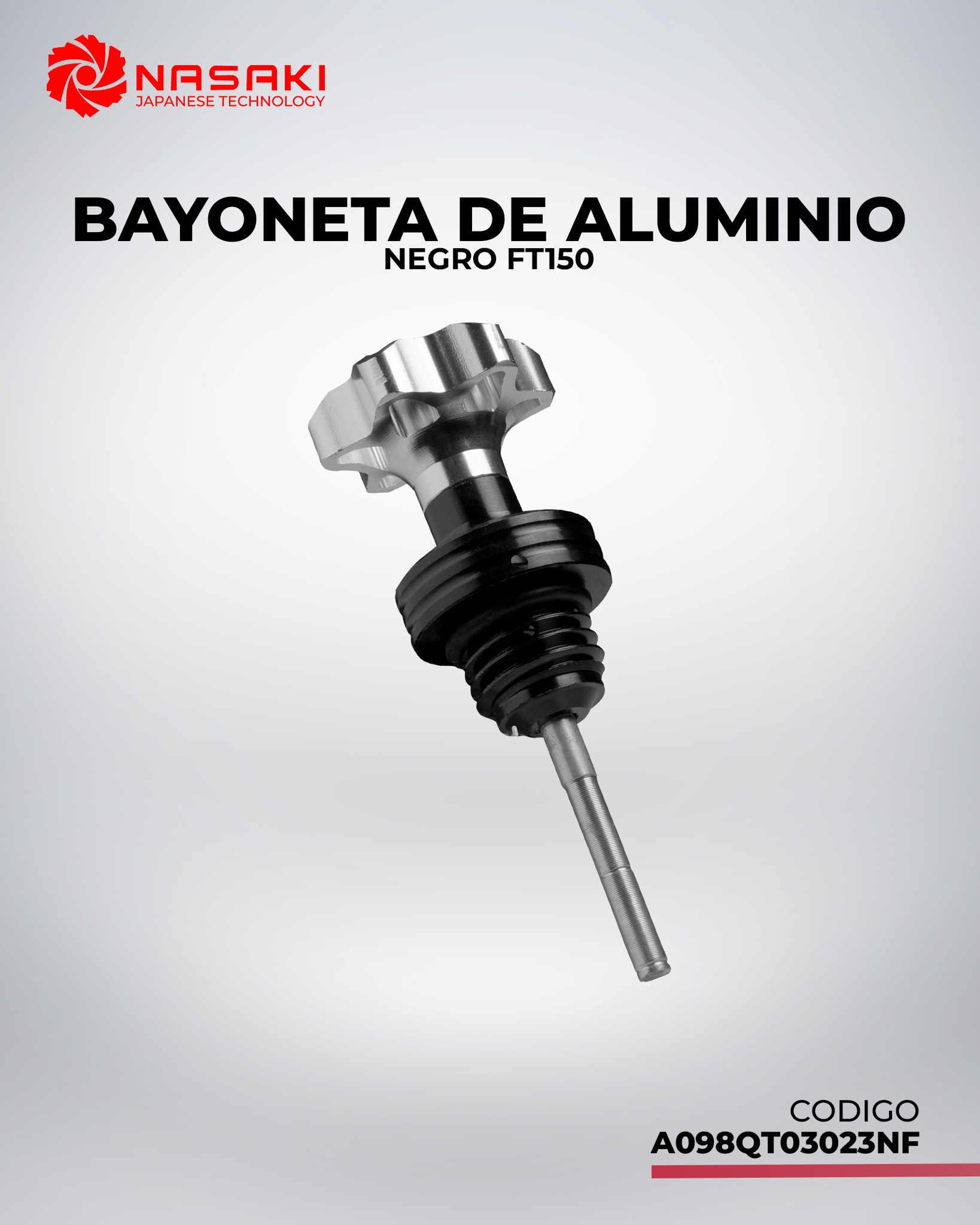 BAYONETA DE ALUMINIO NEGRO FT