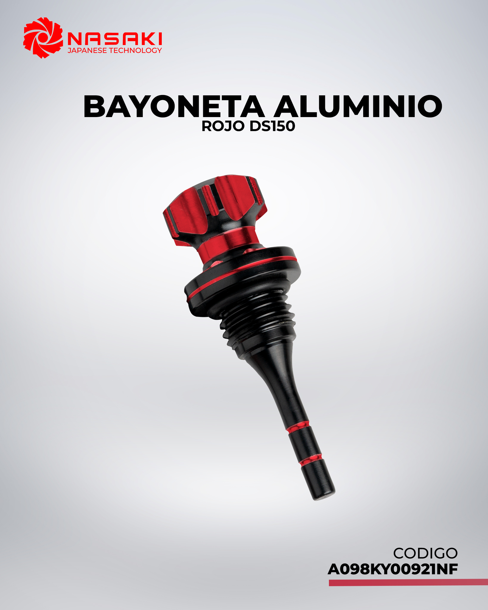 BAYONETA DE ALUMINIO ROJO DS
