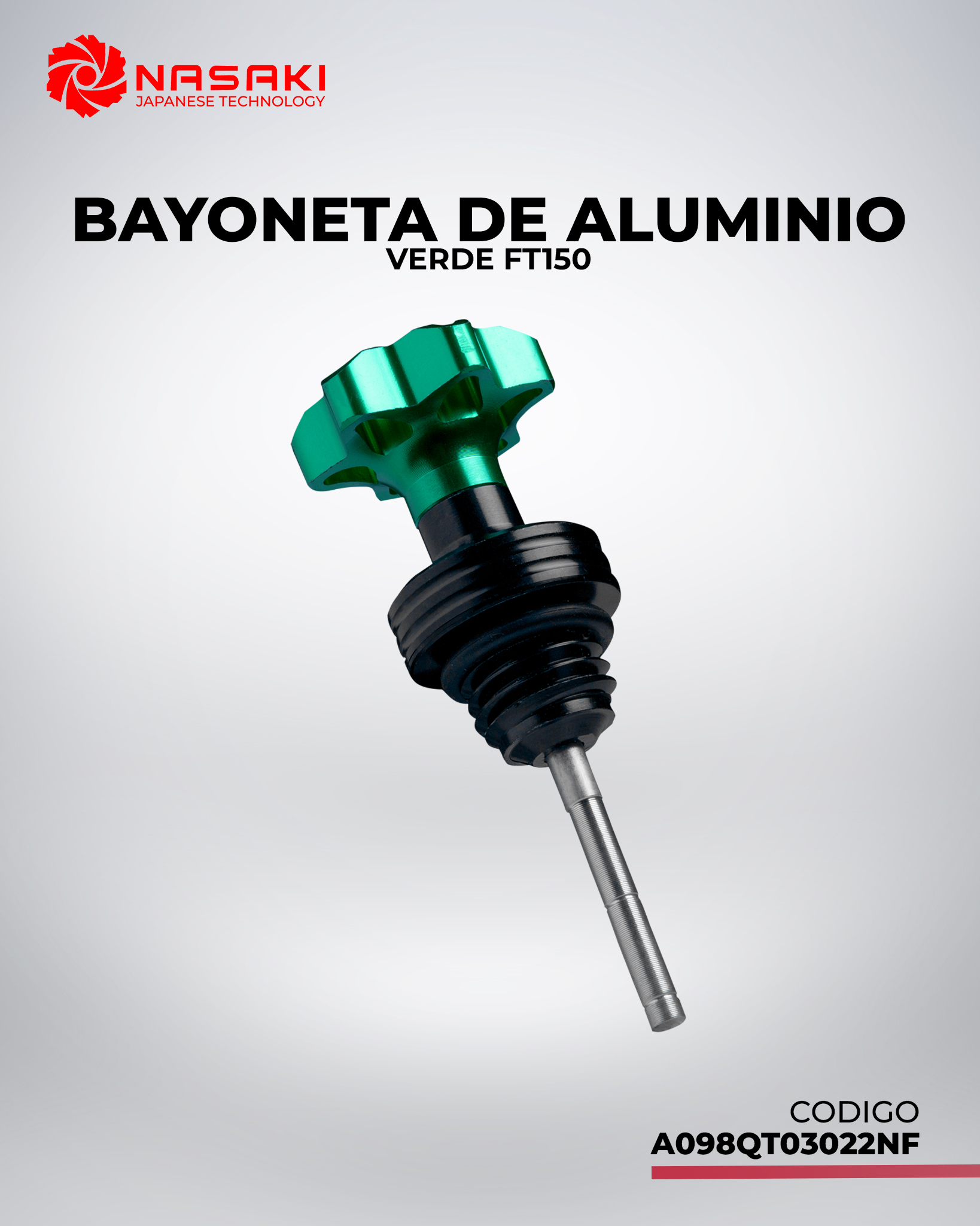 BAYONETA DE ALUMINIO VERDE FT