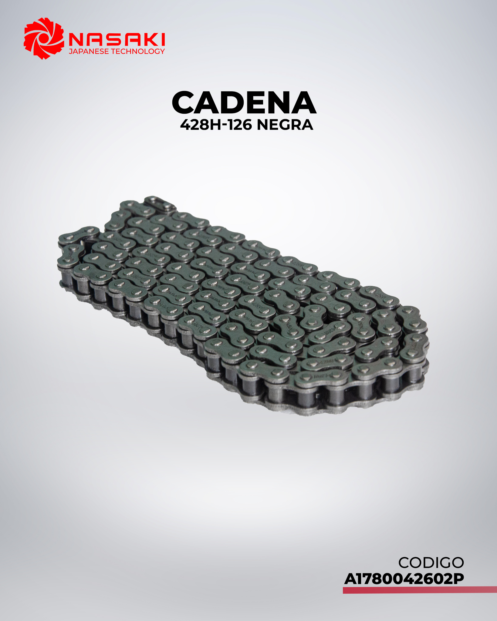 CADENA REFORZADA 428*126H NEGRA OFERTA