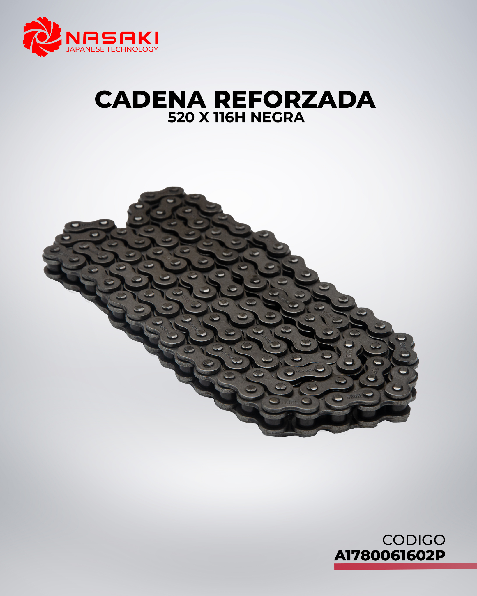 CADENA REFORZADA 520 x 116H NEGRA
