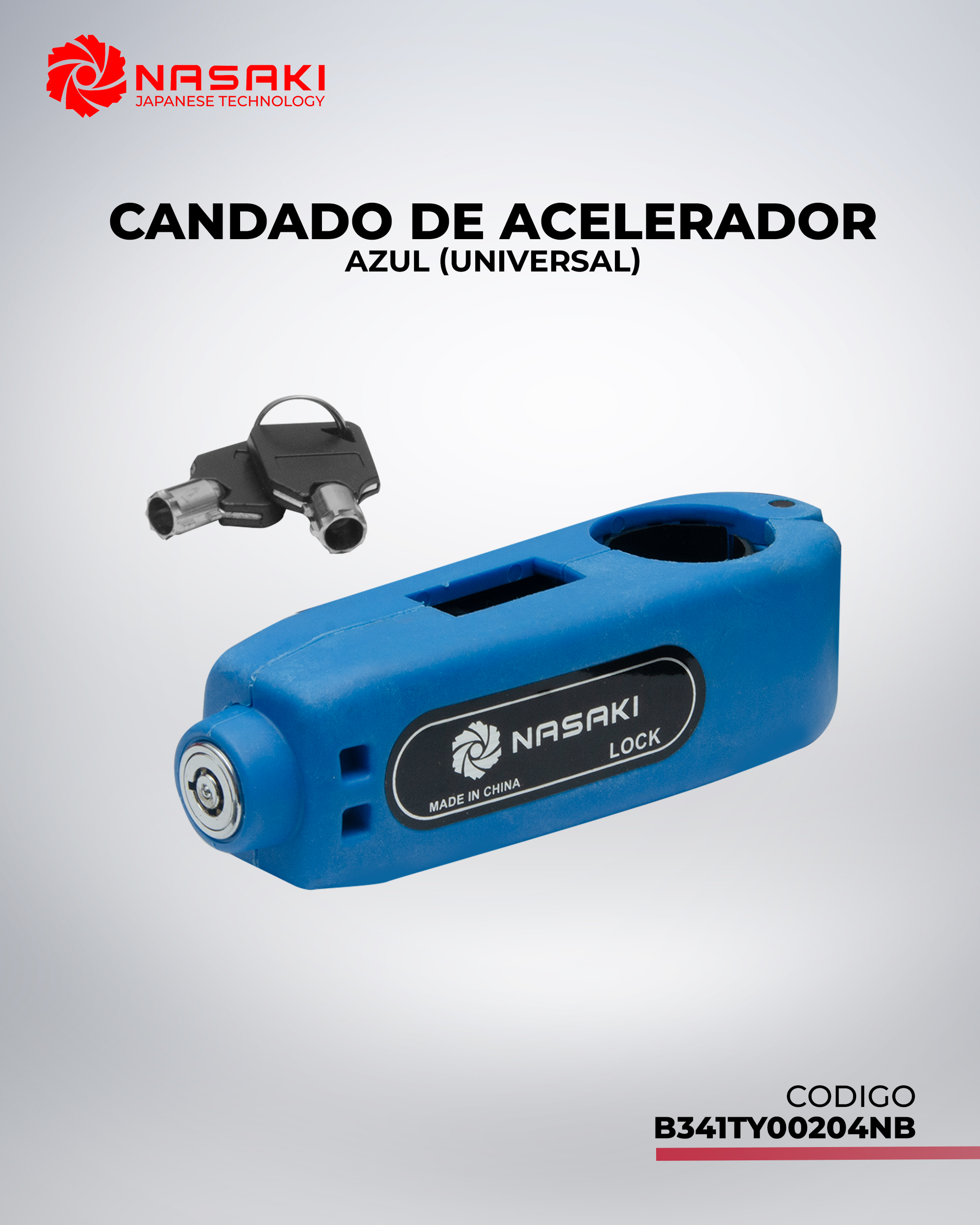 CANDADO DE ACELERADOR AZUL (UNIVERSAL)