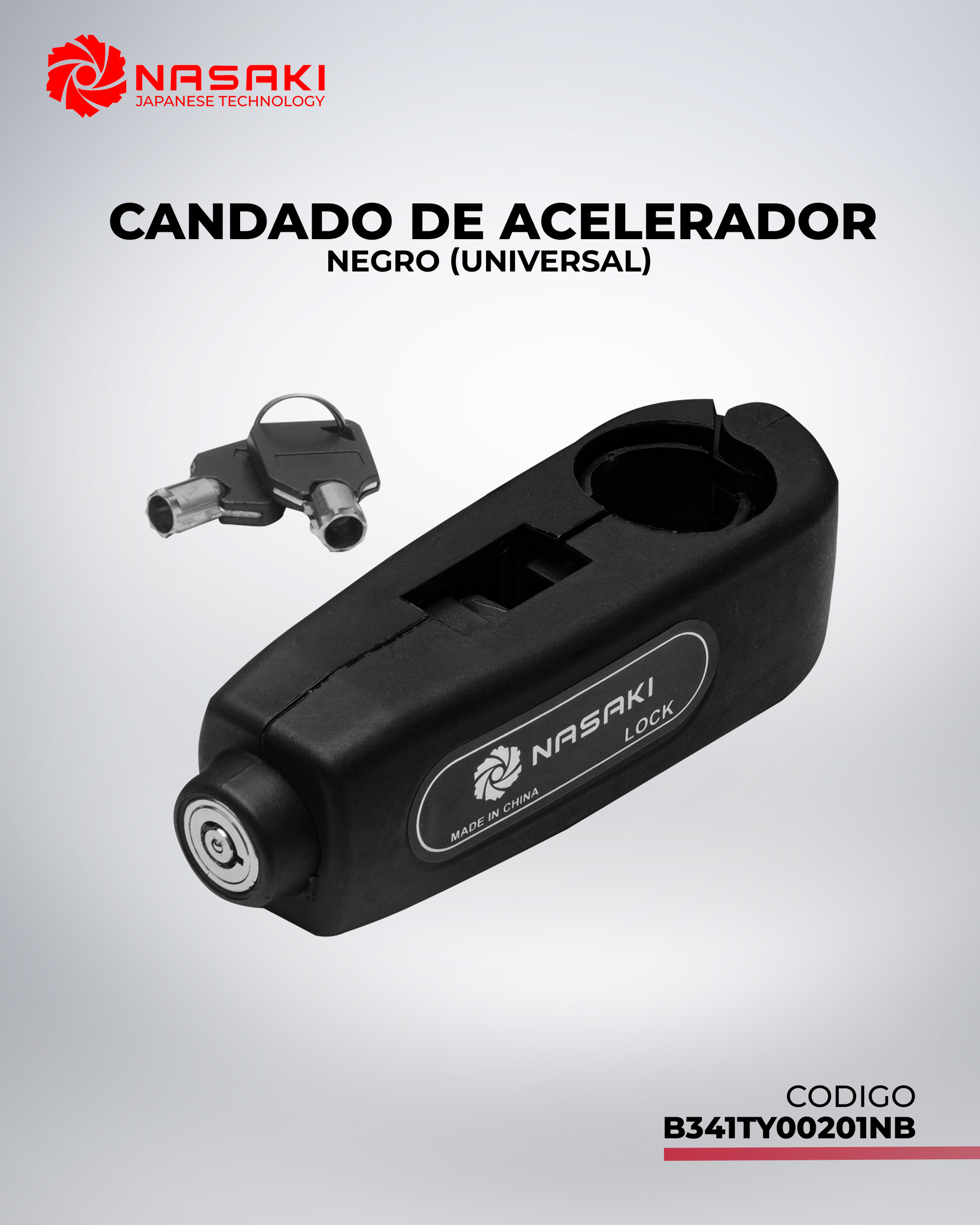 CANDADO DE ACELERADOR NEGRO (UNIVERSAL)