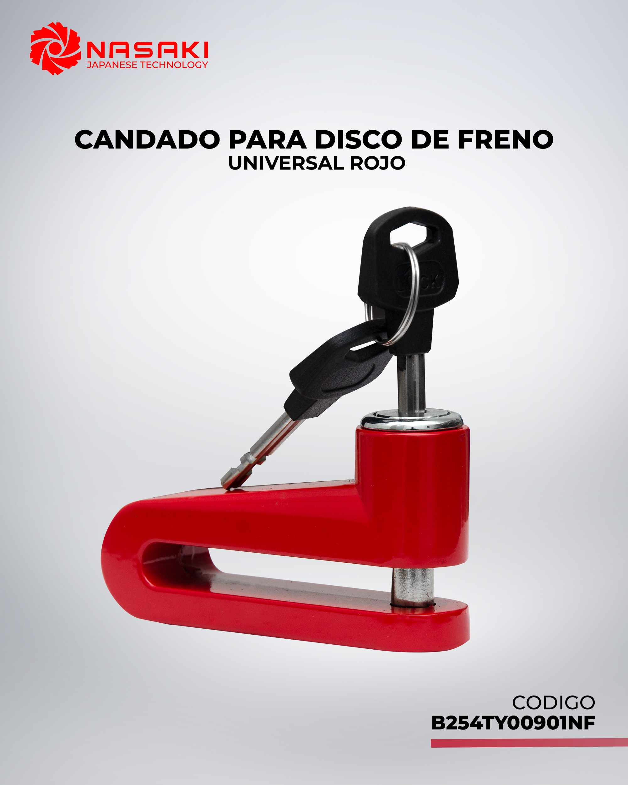 CANDADO PARA DISCO DE FRENO UNIVERSAL NARANJO