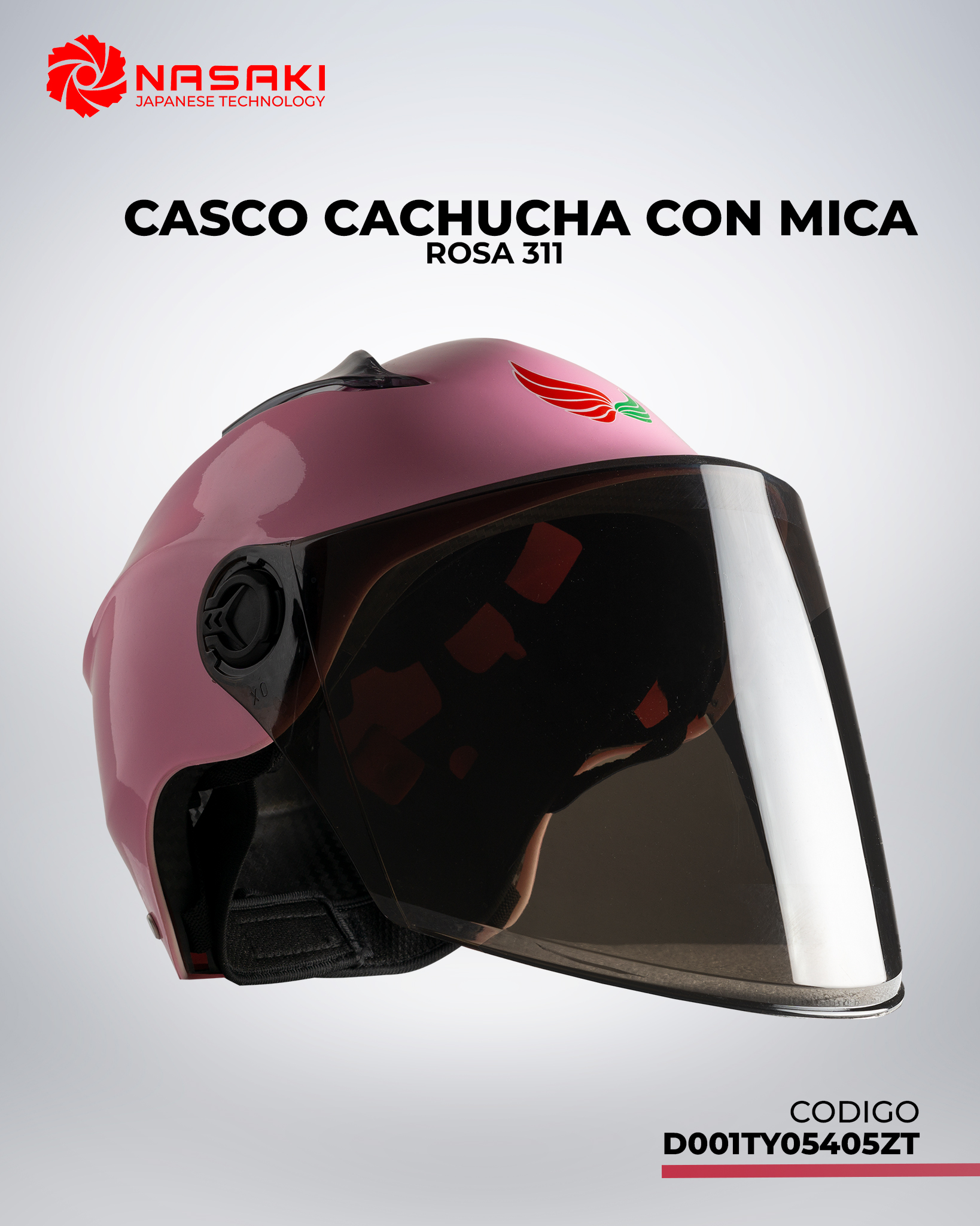 CASCO CACHUCHA CON MICA ROSA 311