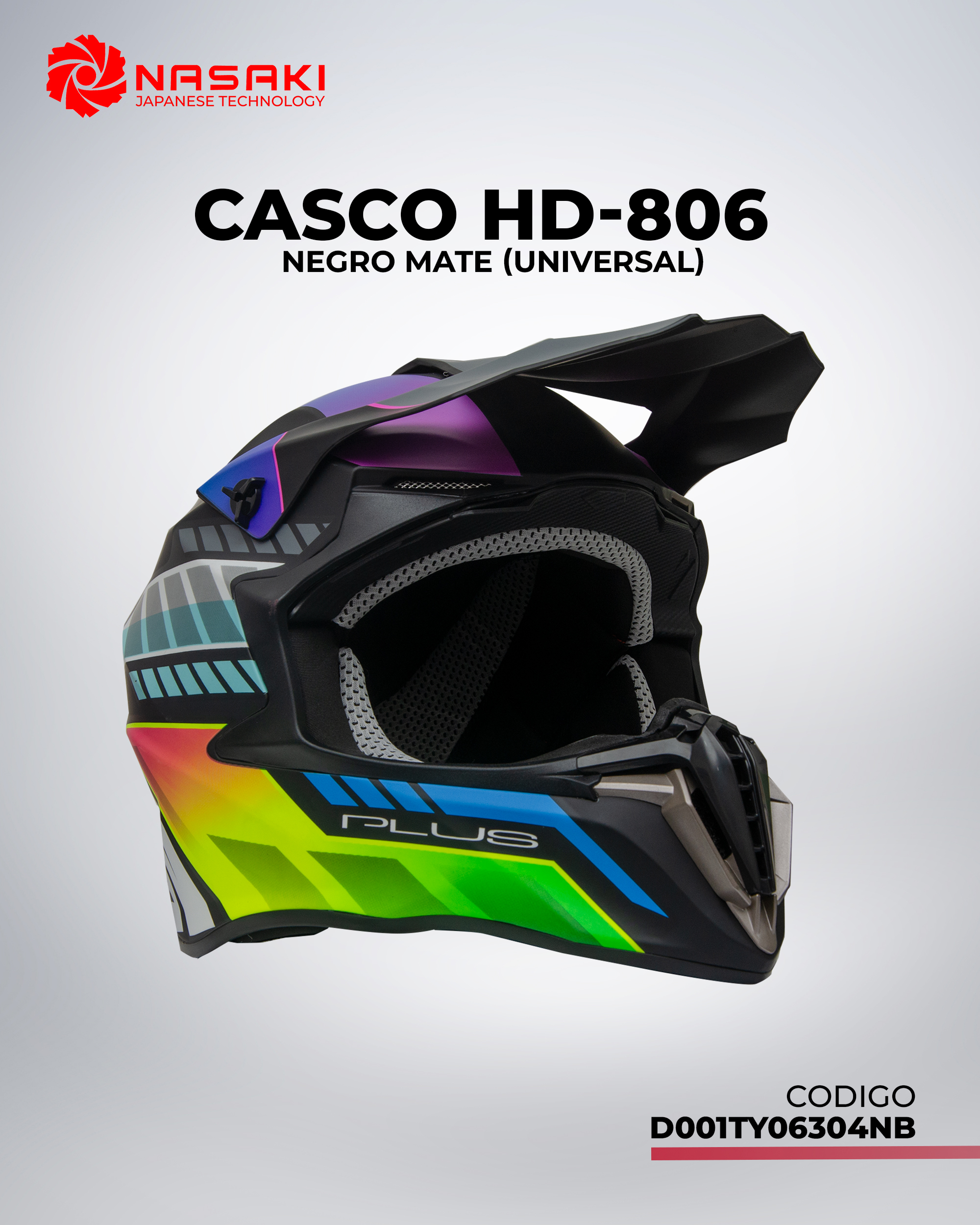 CASCO HD-806 NEGRO MATE
