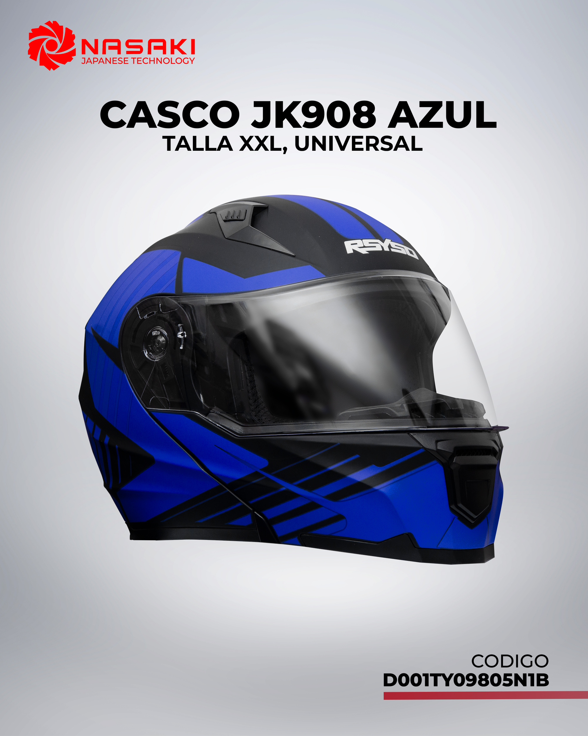 CASCO JK908 AZUL XXL