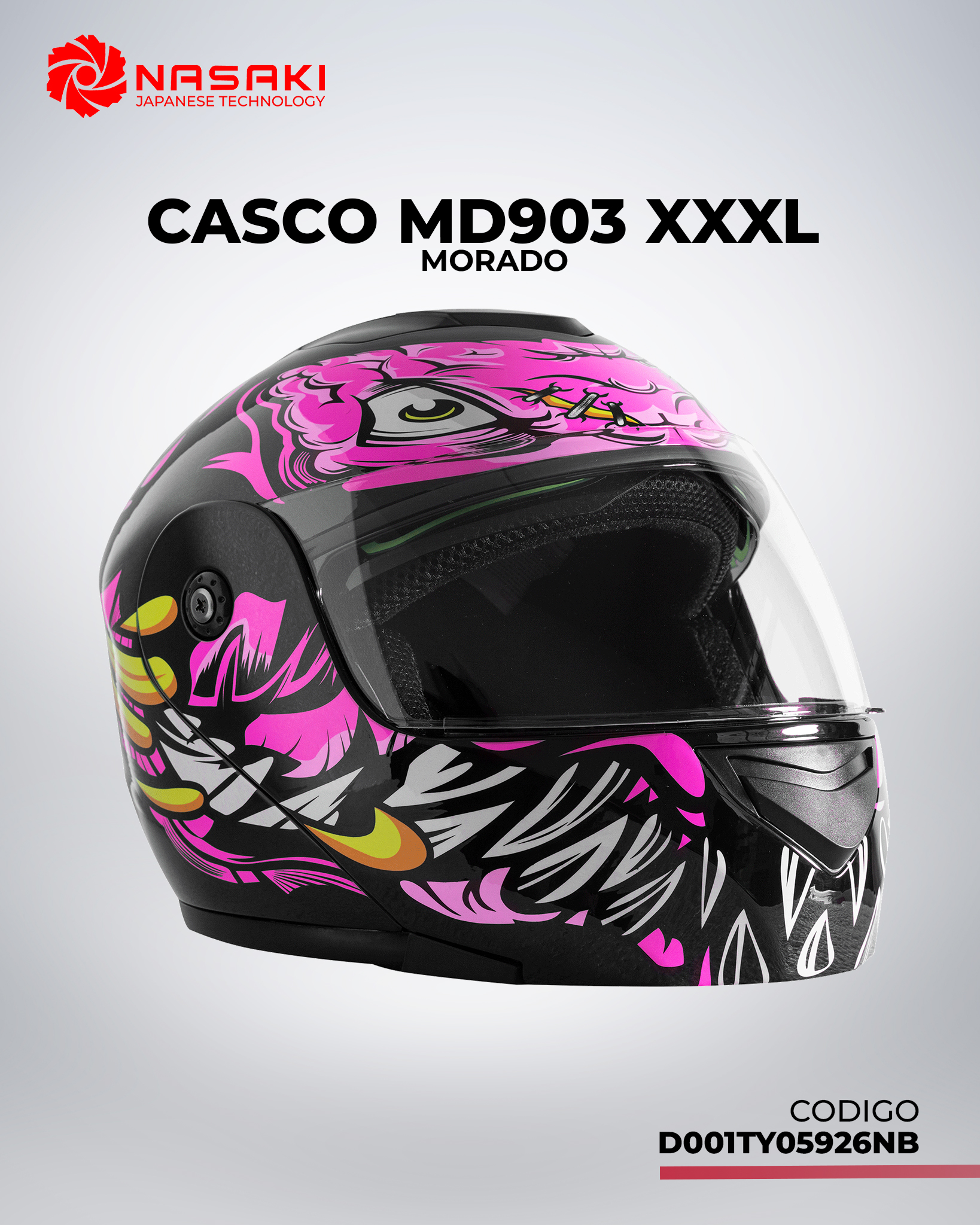 CASCO MD903 XXXL MORADO