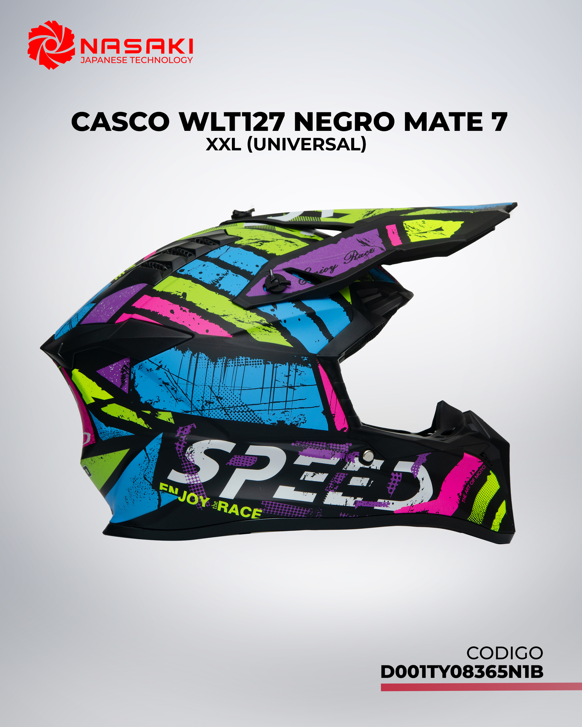 CASCO WLT127 NEGRO MATE 7 XXL