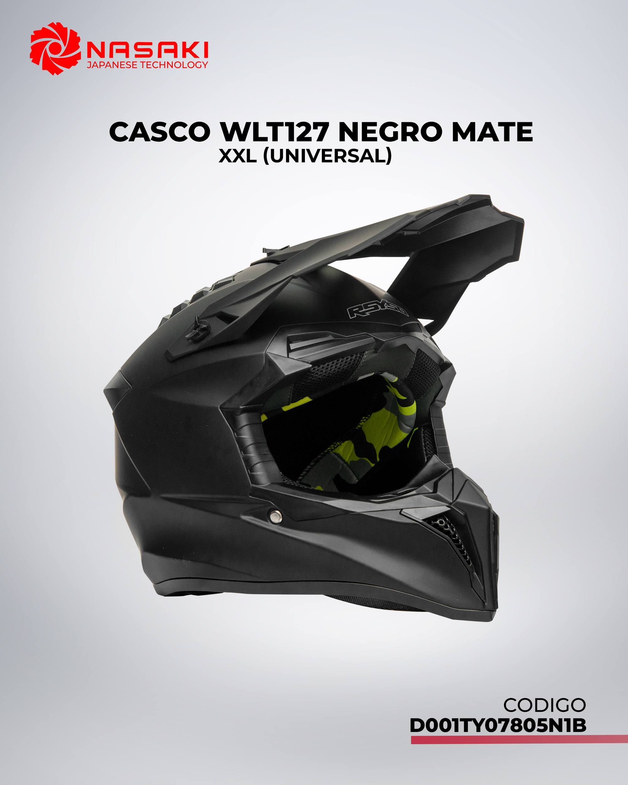 CASCO WLT127 NEGRO MATE XXL