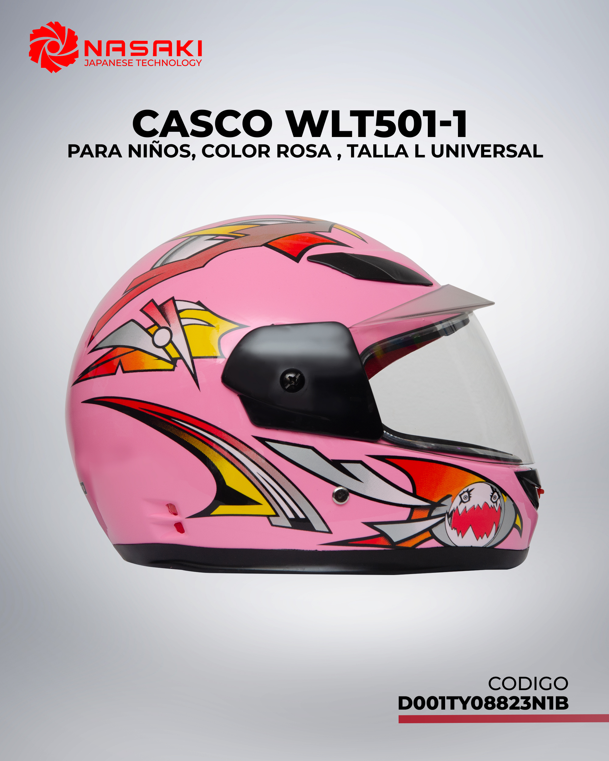 CASCO WLT501-1 NIÑOS ROSA L