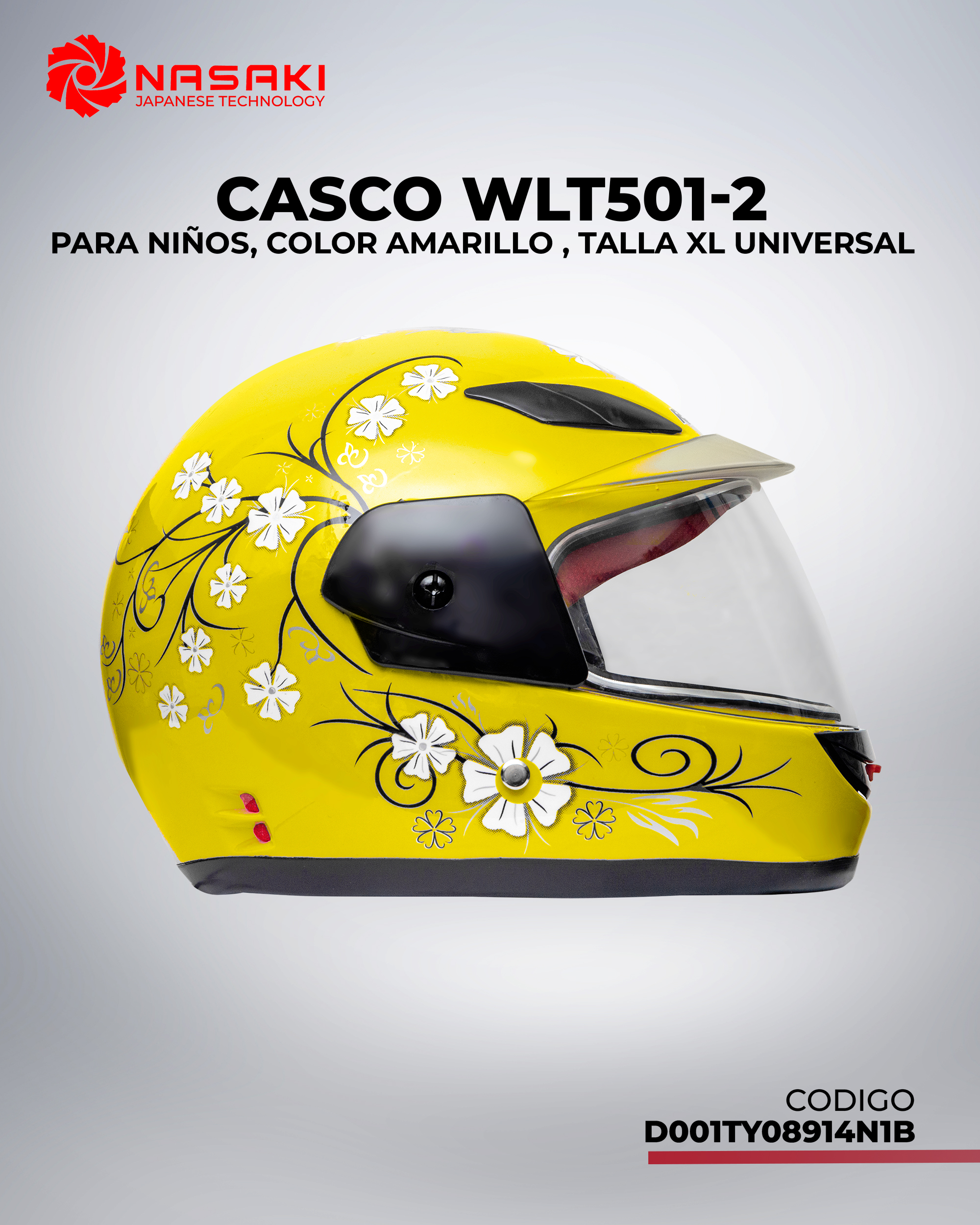 CASCO WLT501-2 NIÑOS AMARILLO XL