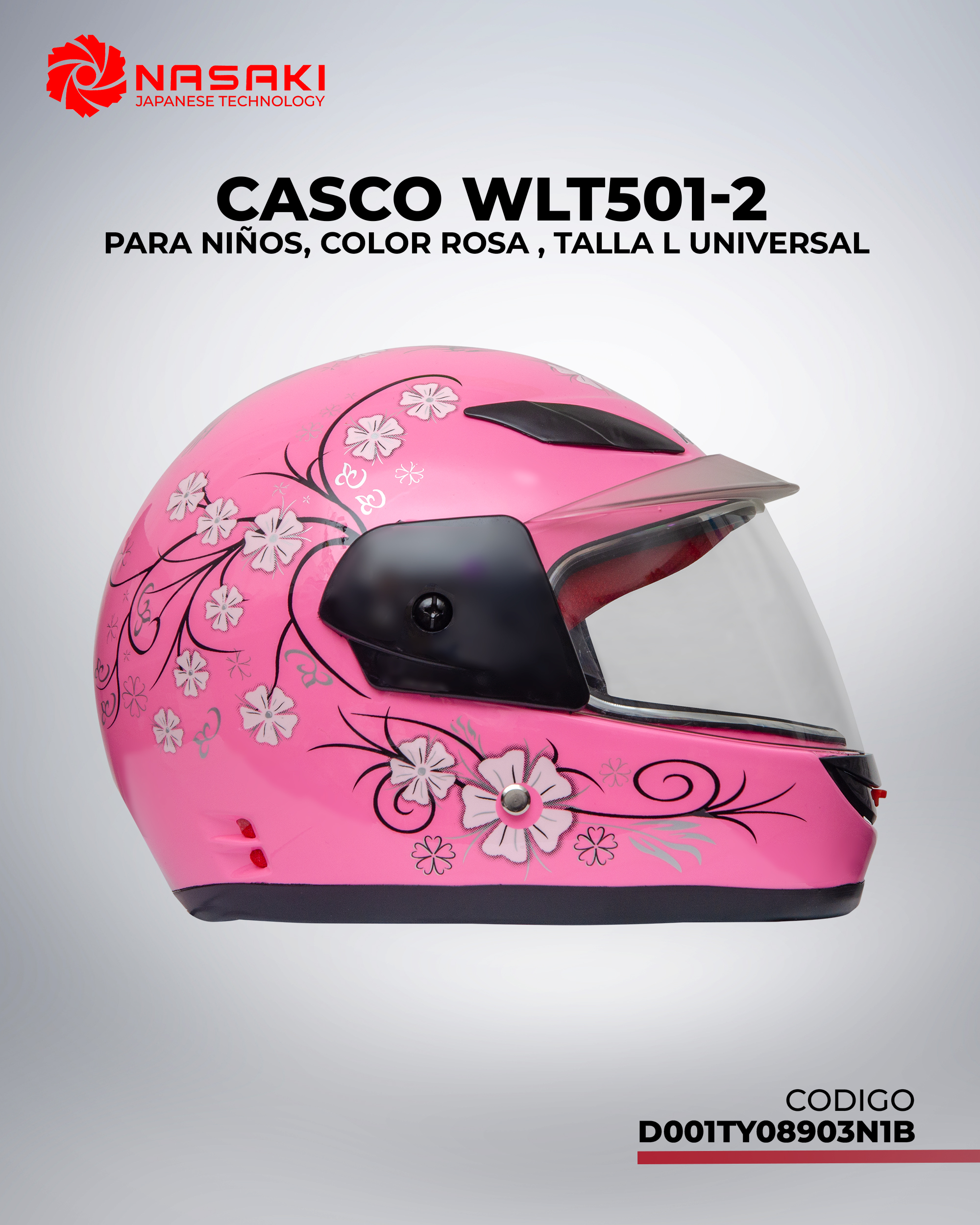 CASCO WLT501-2 NIÑOS ROSA L