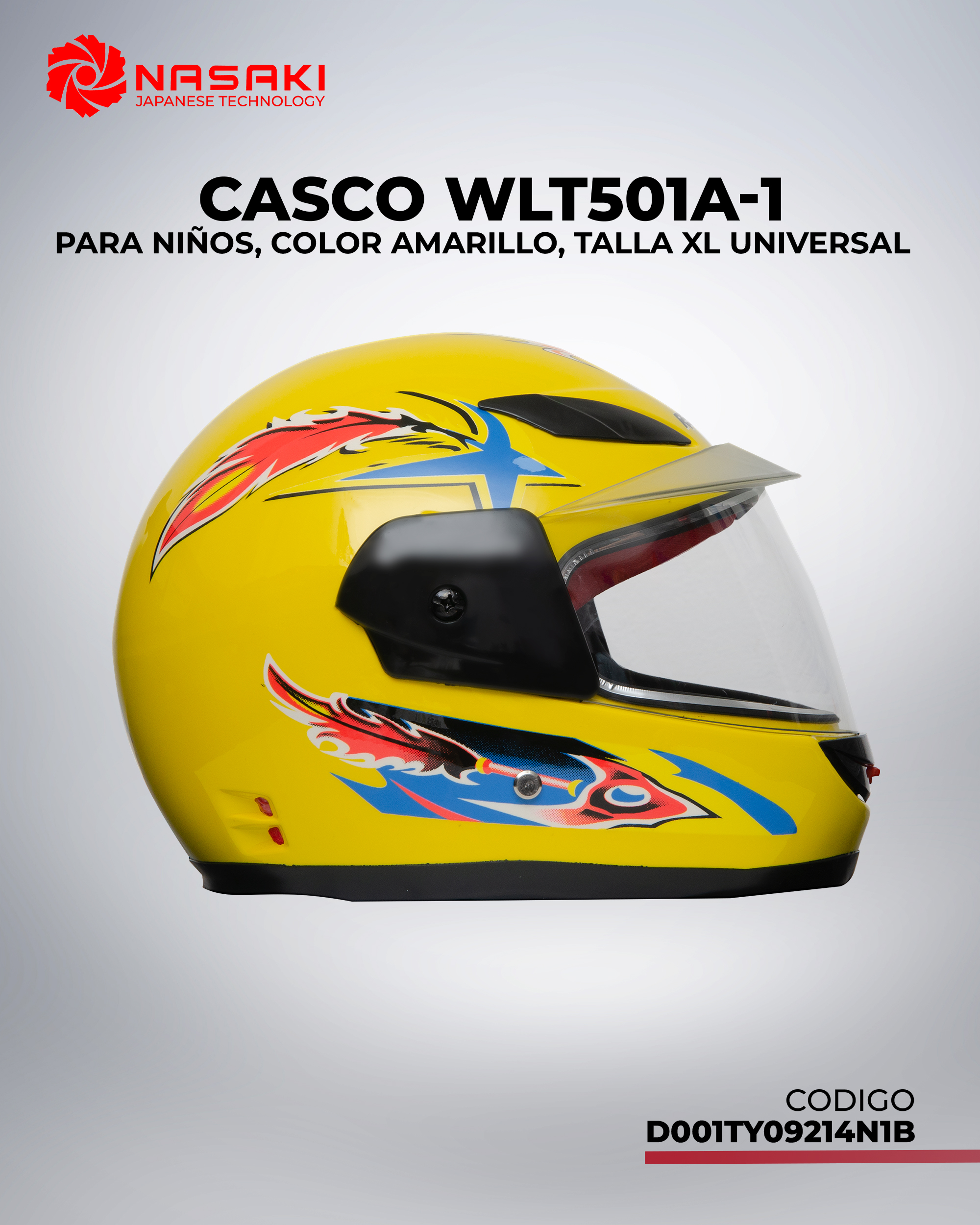 CASCO WLT501A-1 NIÑOS AMARILLA XL