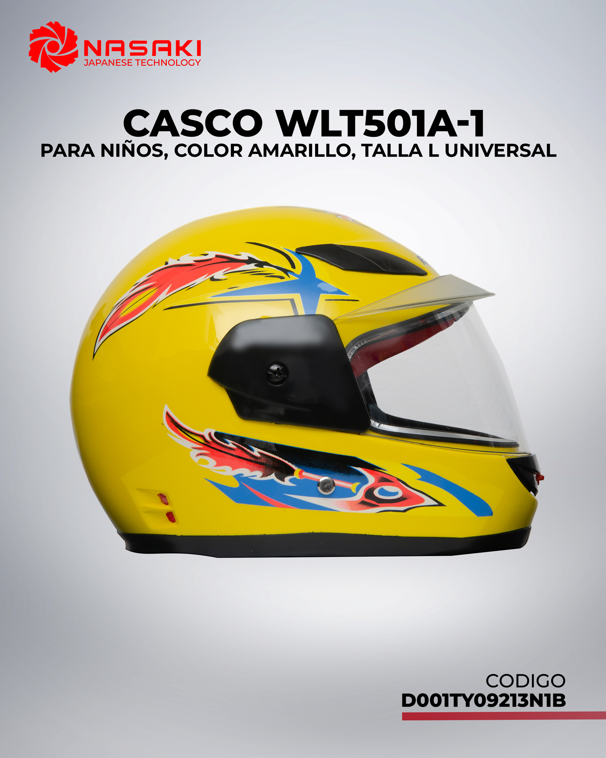CASCO WLT501A-1 NIÑOS AMARILLO L