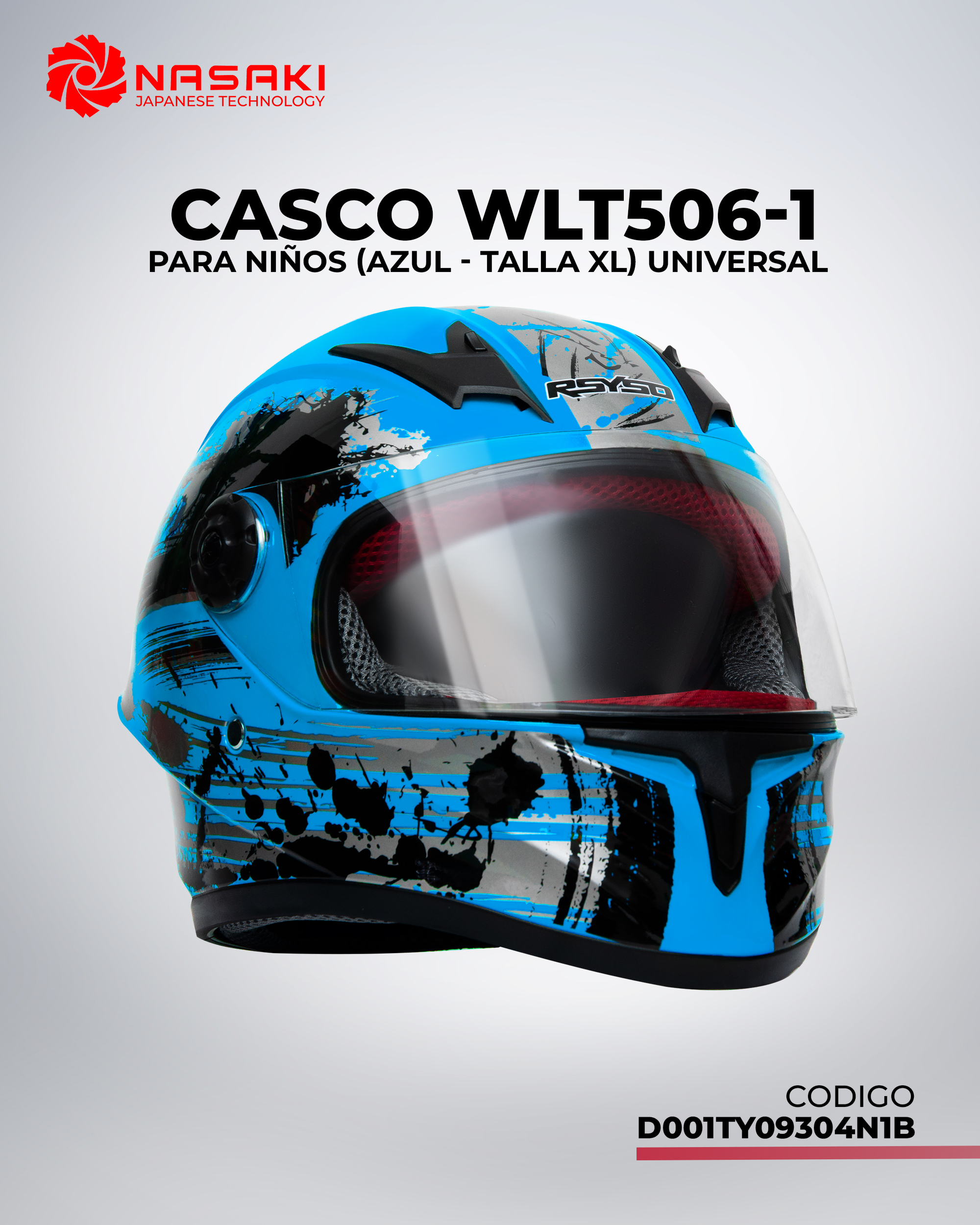 CASCO WLT506-1 NIÑOS AZUL XL