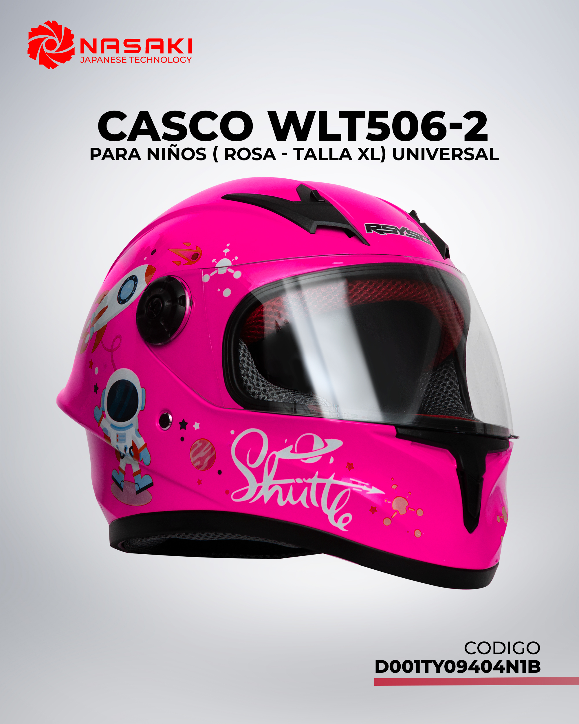 CASCO WLT506-2 NIÑOS ROSA XL