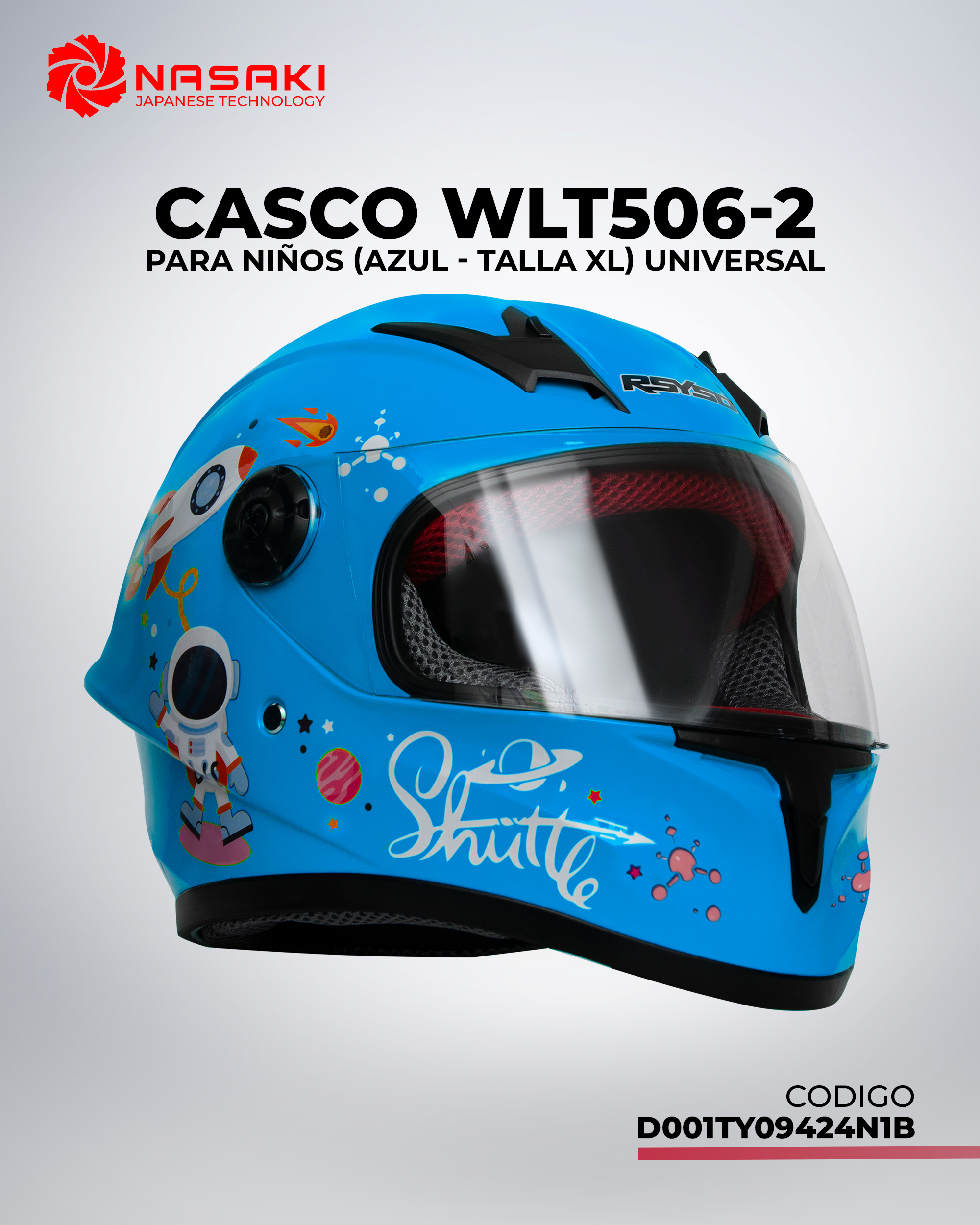 CASCO WLT506-2 NIÑOS AZUL XL