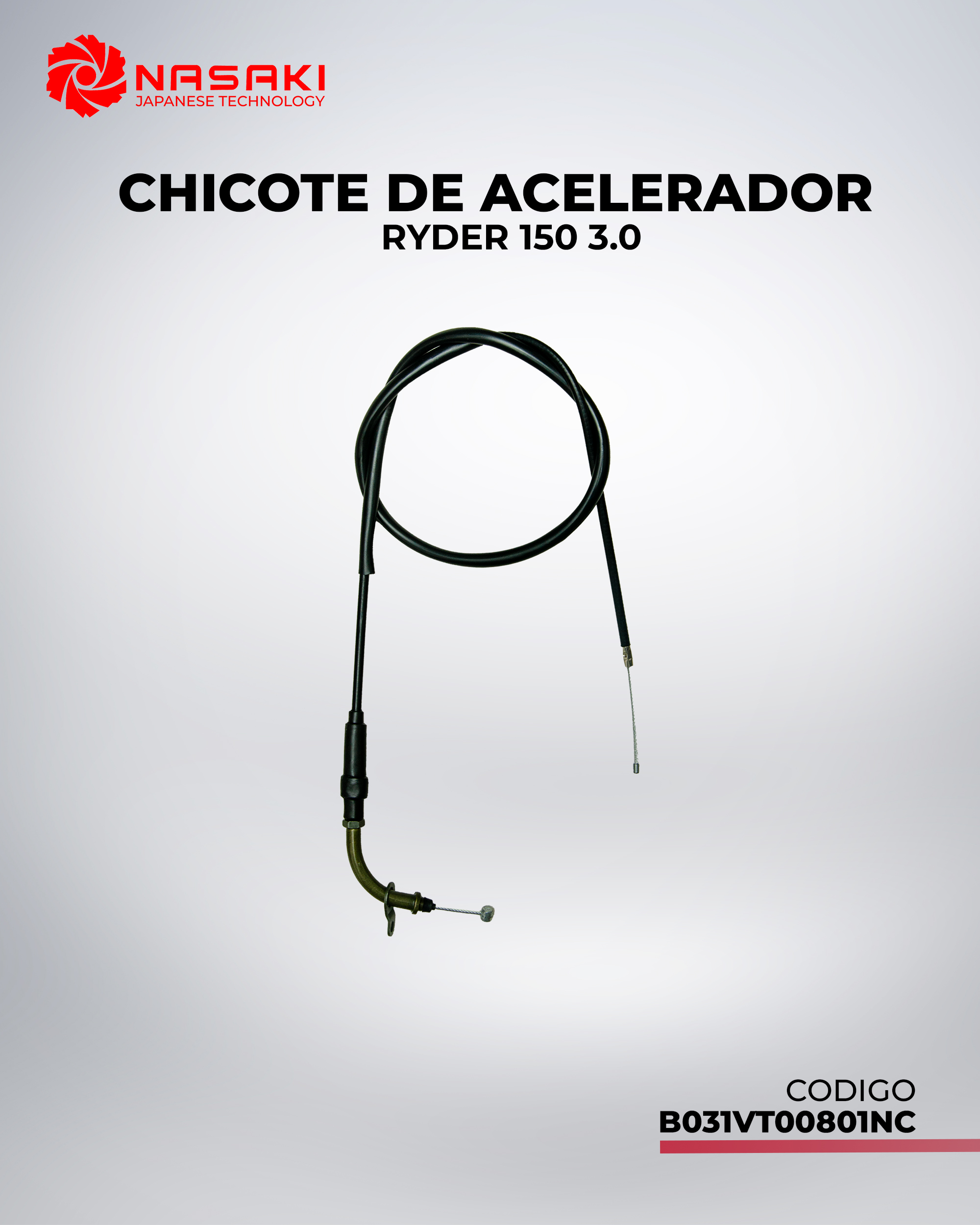 CHICOTE DE ACELERADOR RYDER 150 3.0