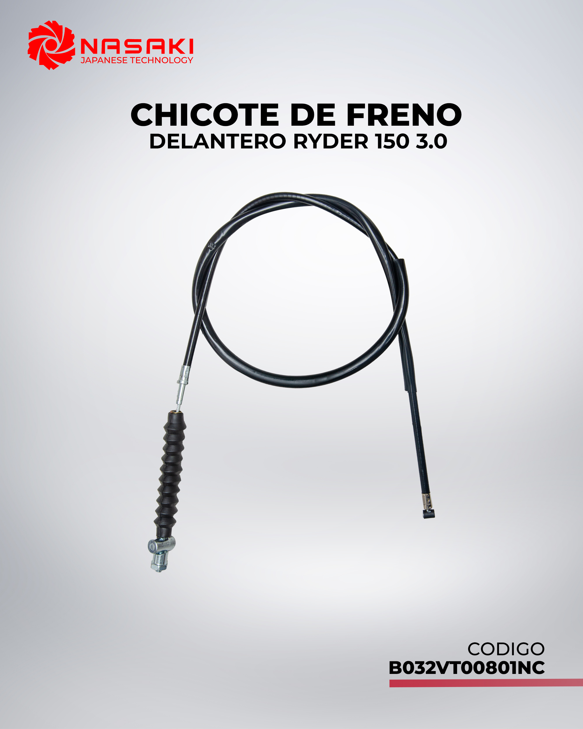 CHICOTE DE FRENO DELANTERO RYDER 150 3.0