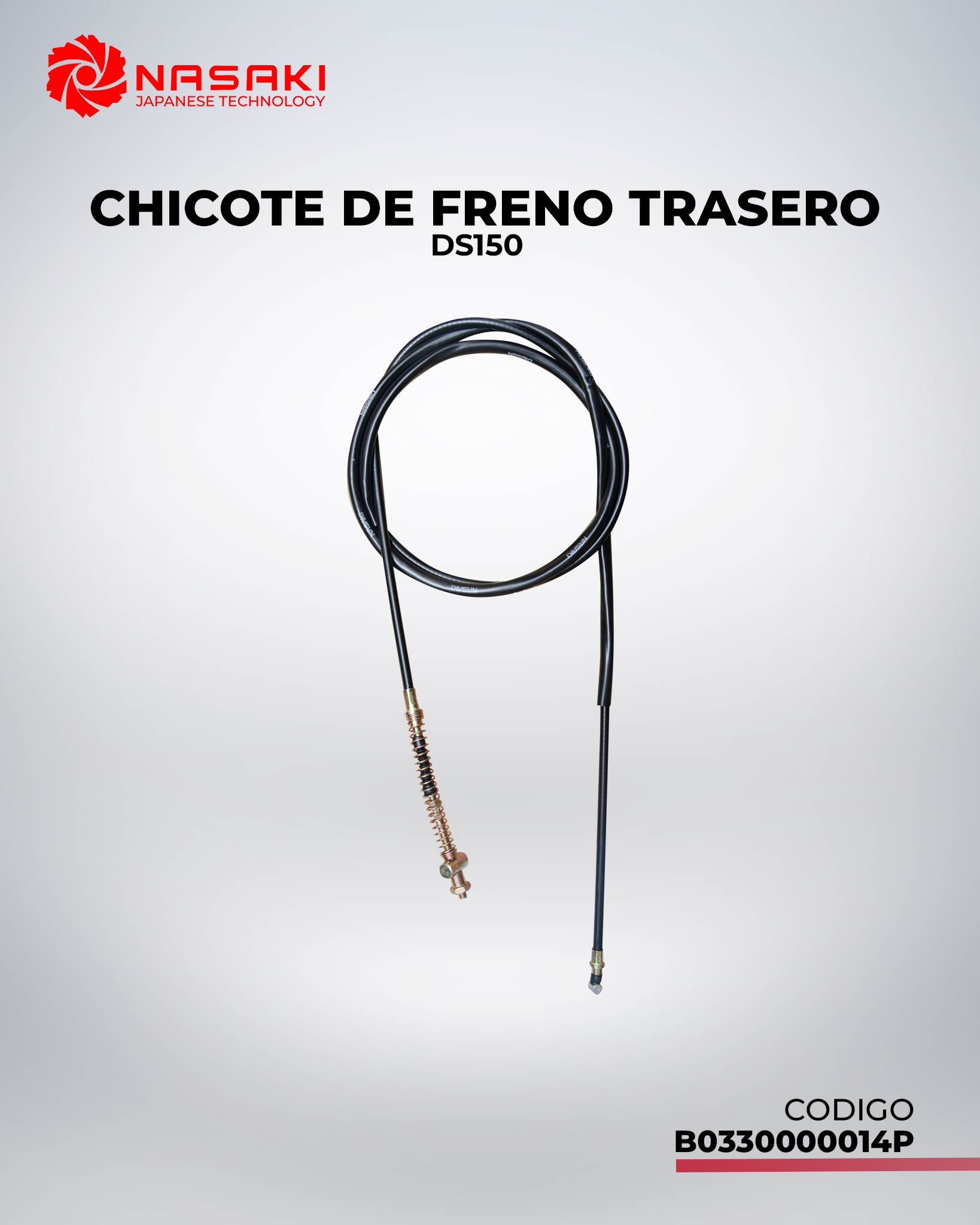 CHICOTE DE FRENO TRASERO DS150