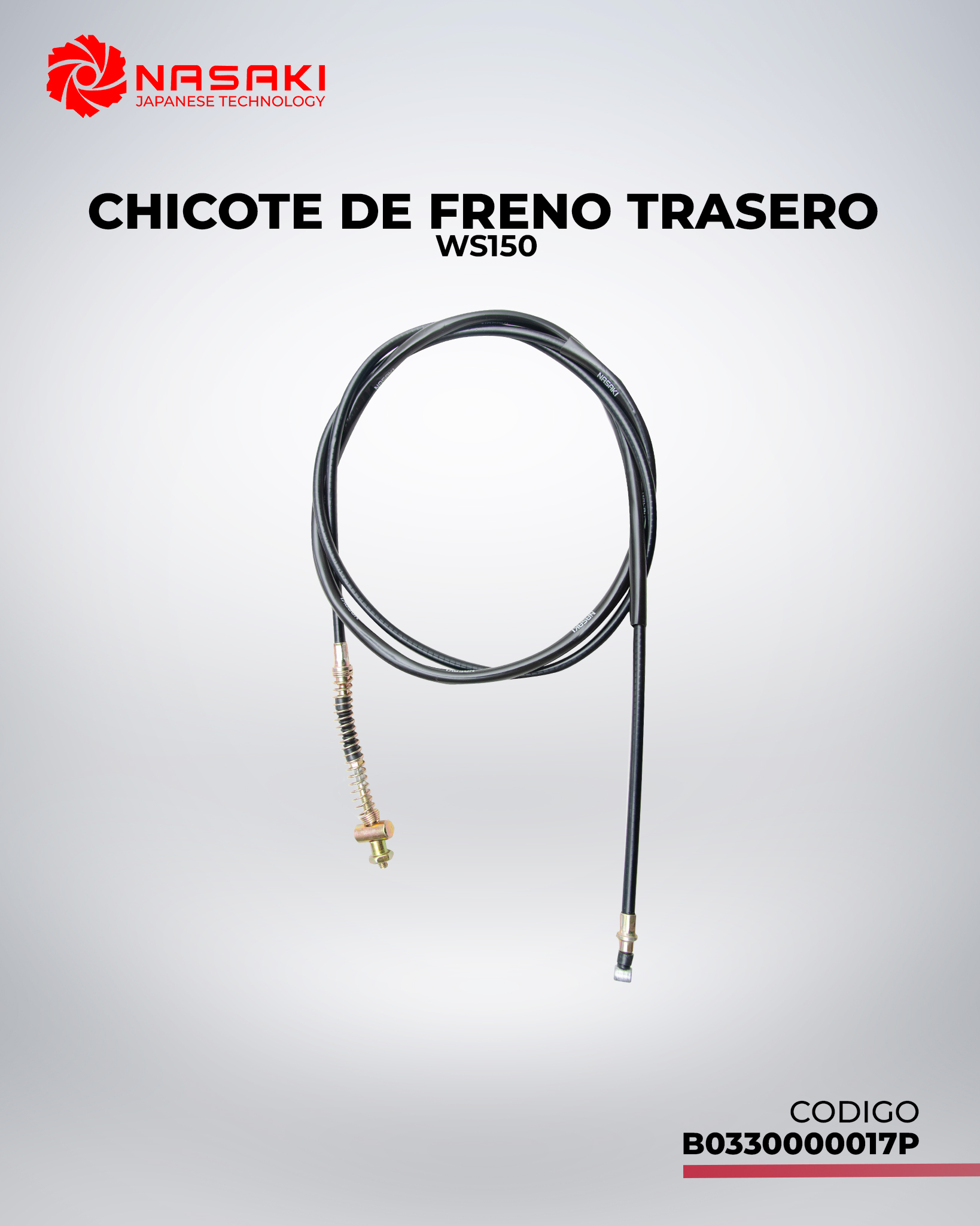 CHICOTE DE FRENO TRASERO WS150