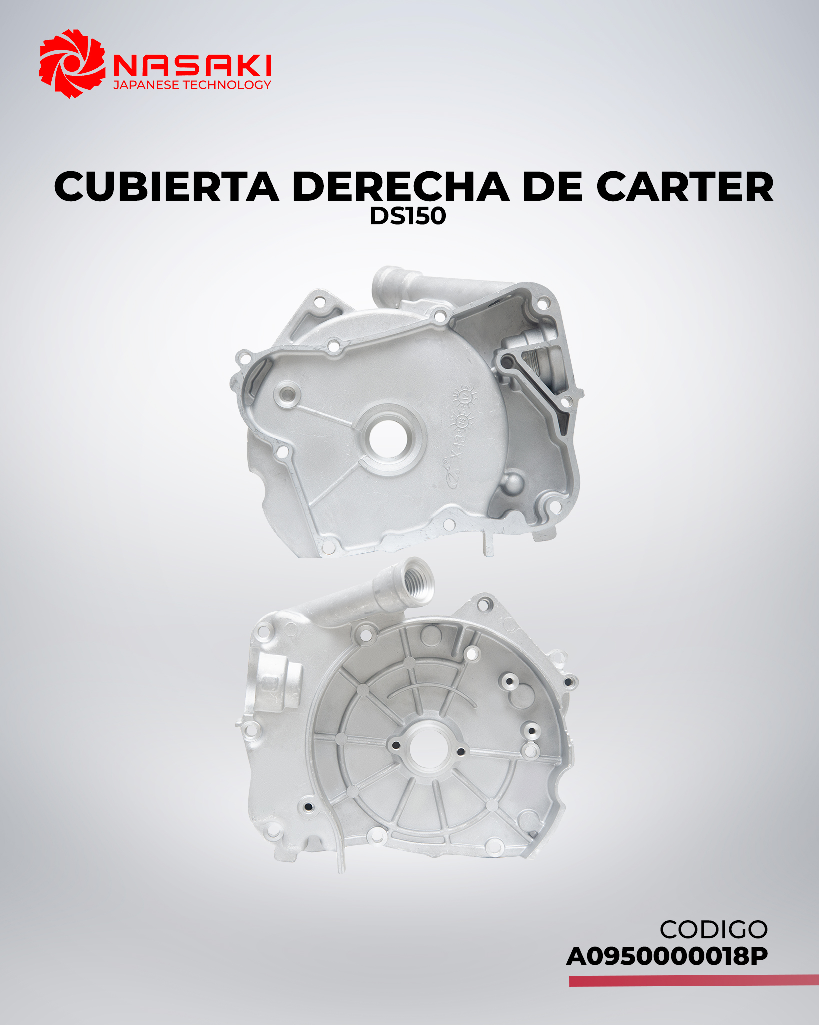 COMPONENTE CUBIERTA DERECHA DE CARTER DS150