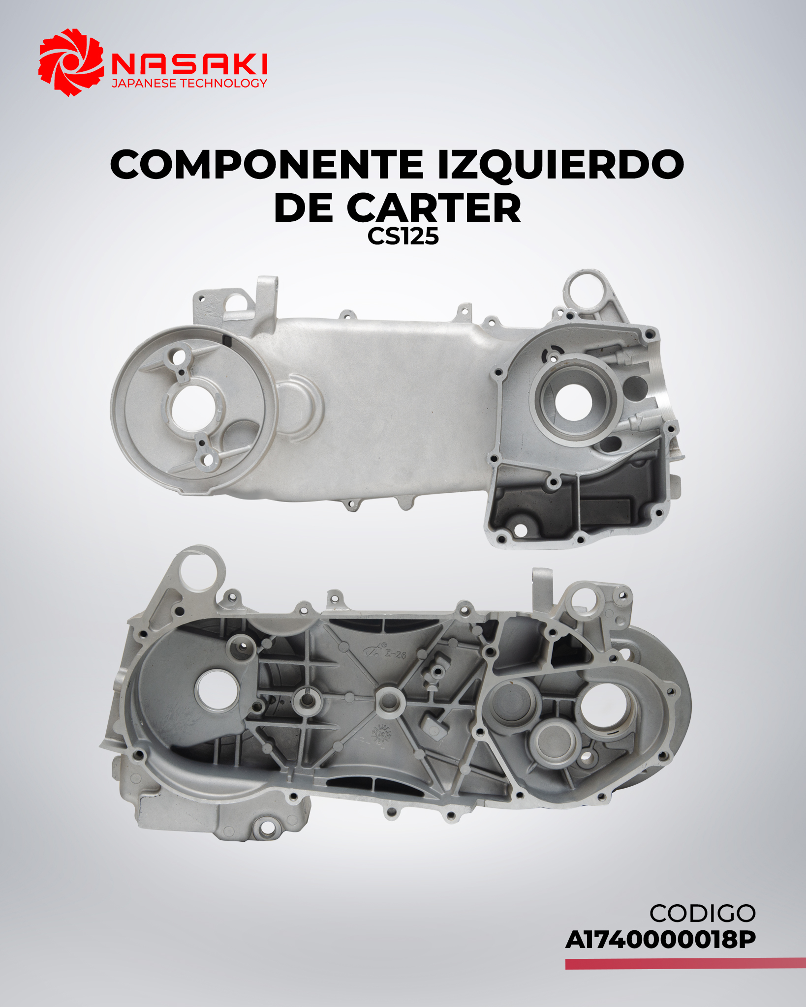 COMPONENTE IZQUIERDO DE CARTER CS125
