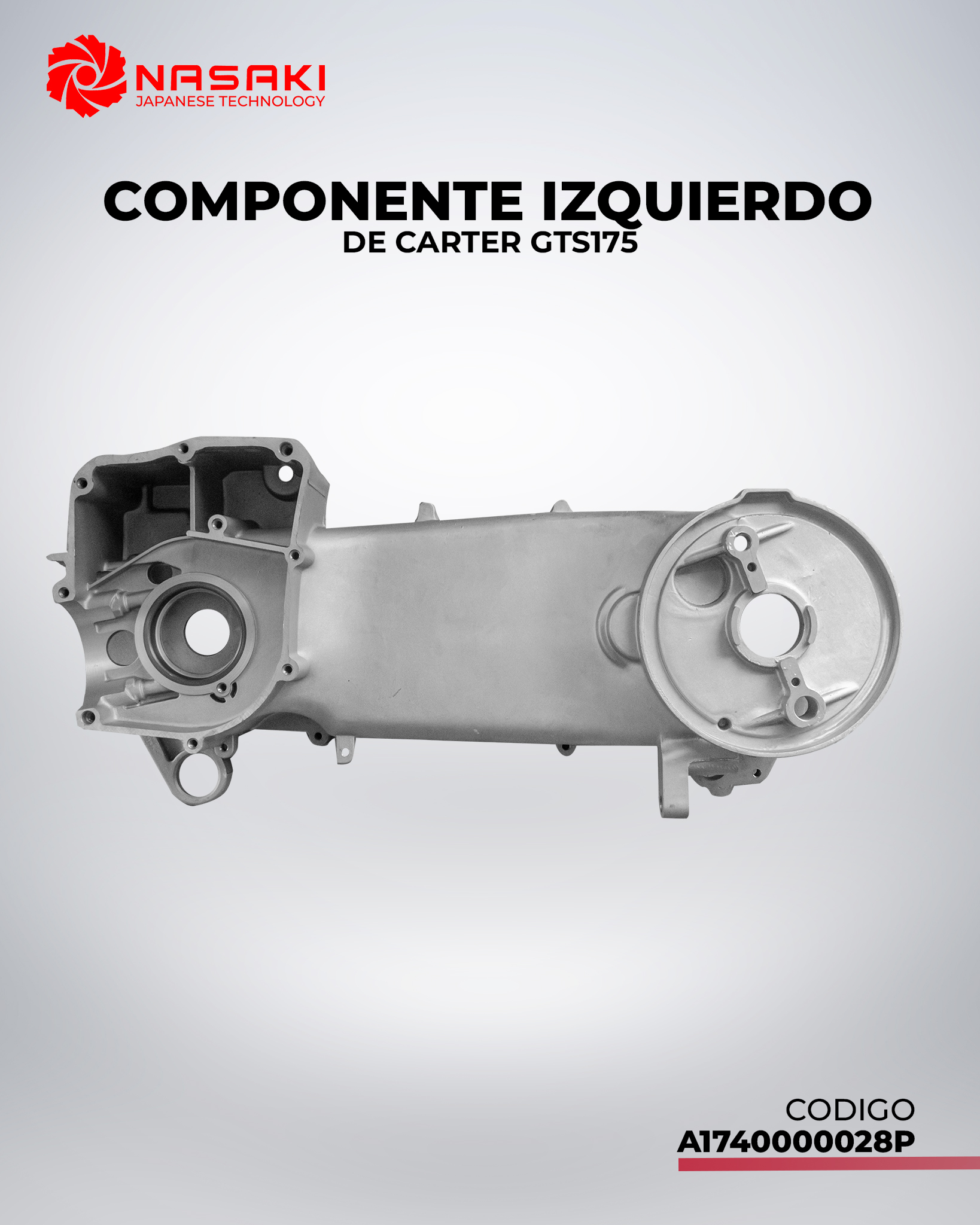 COMPONENTE IZQUIERDO DE CARTER GTS175