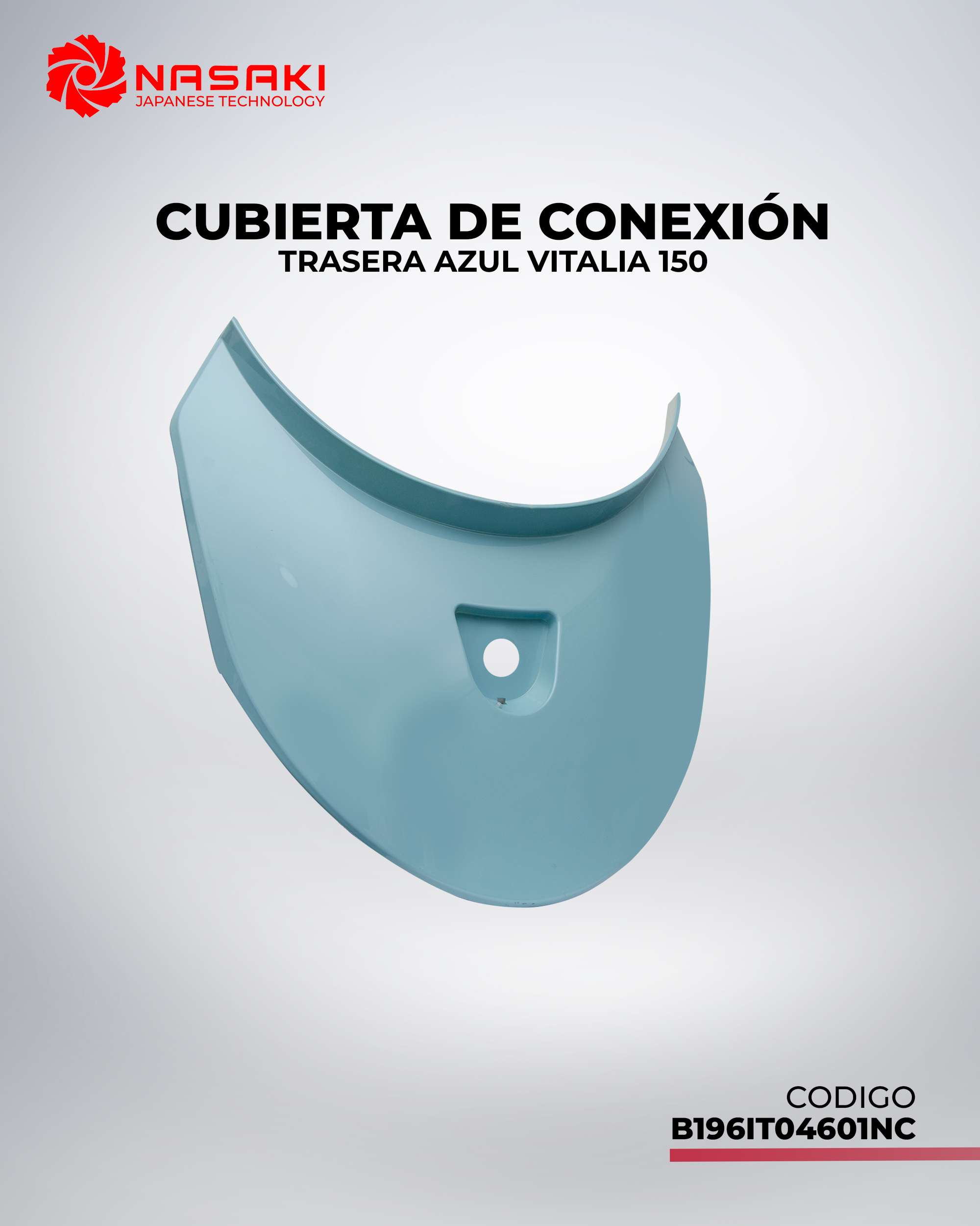 CUBIERTA DE CONEXION TRASERA AZUL VITALIA 150