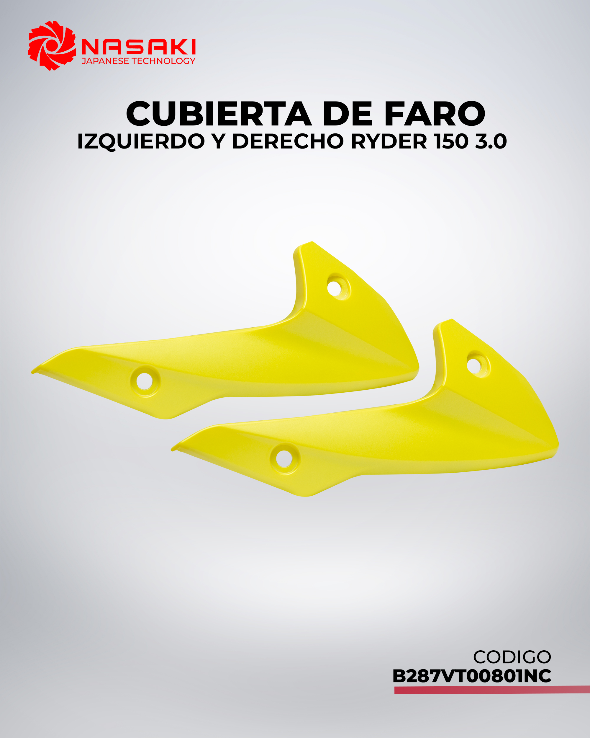 CUBIERTA DE FARO IZQ Y DER RYDER 150 3.0